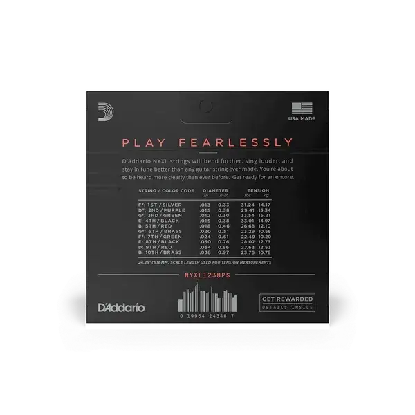 D'Addario NYXL 11-38 Regular Light E9 Pedal Steel Strings
