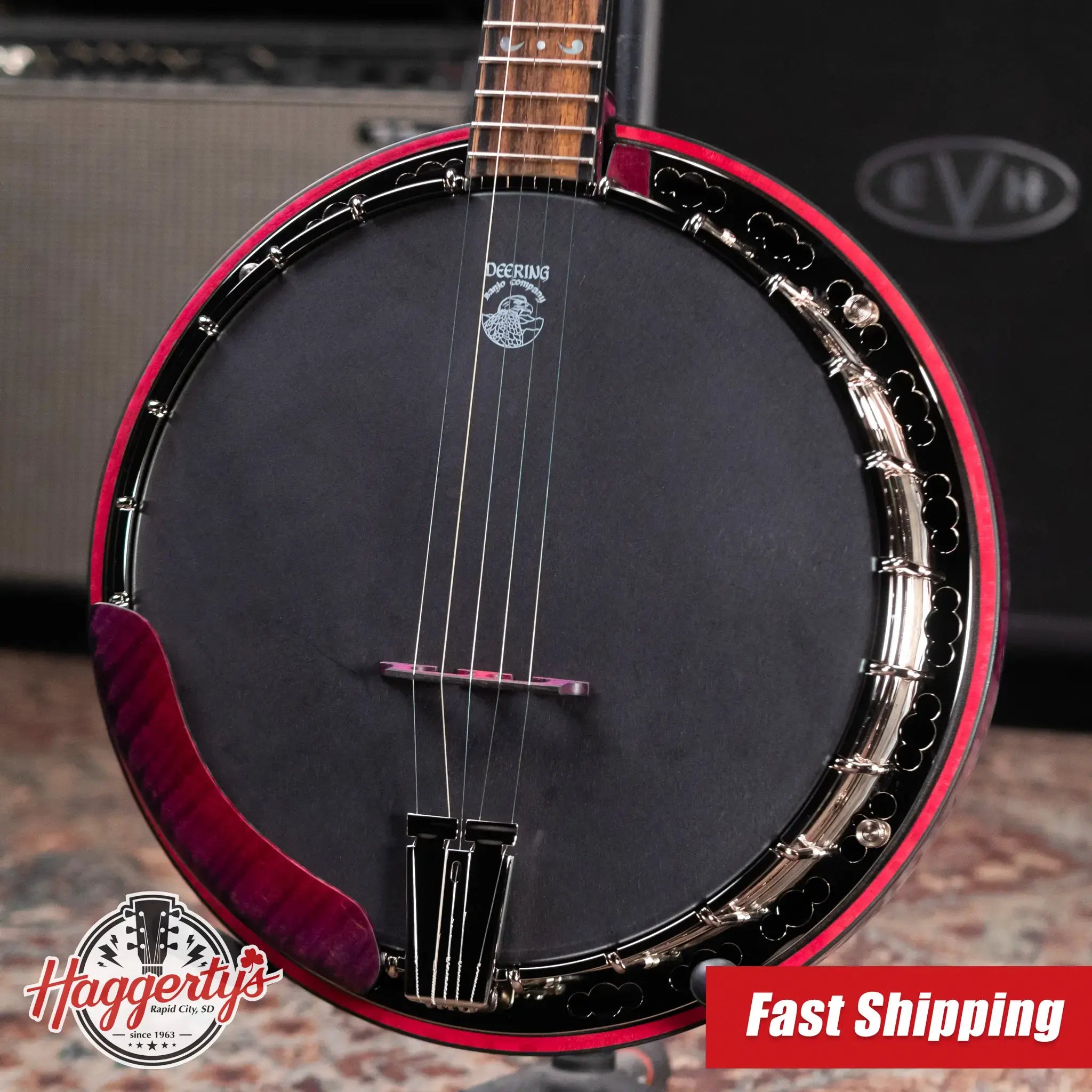 Deering Custom Maple Blossom 5-String Banjo - Blurple Blossom with Hardshell Case