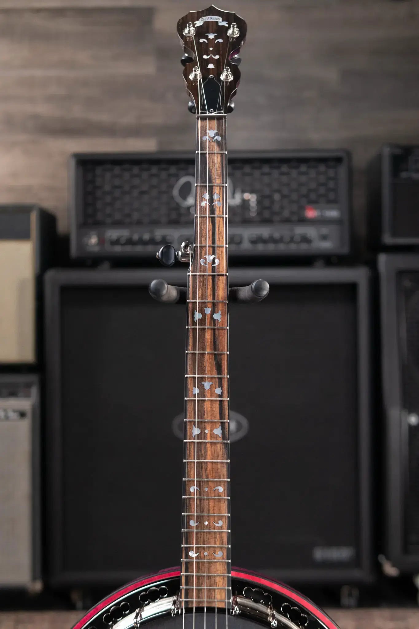 Deering Custom Maple Blossom 5-String Banjo - Blurple Blossom with Hardshell Case