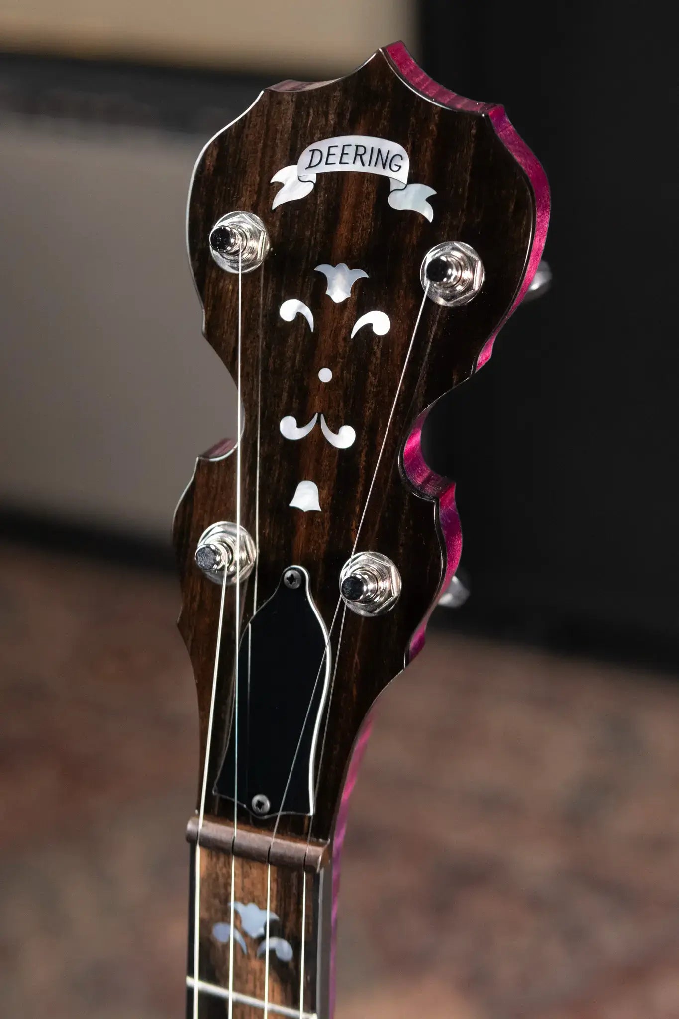 Deering Custom Maple Blossom 5-String Banjo - Blurple Blossom with Hardshell Case