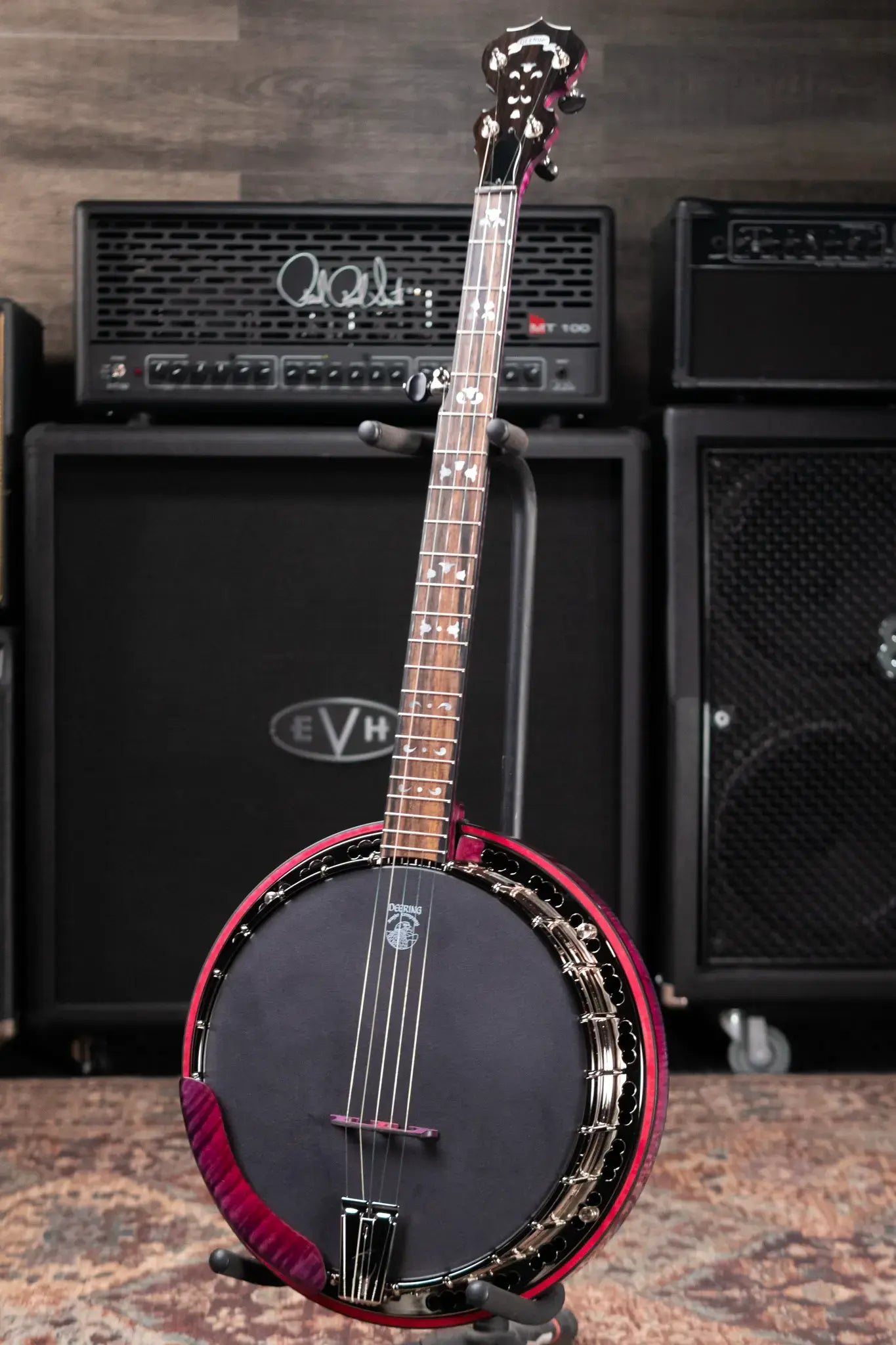 Deering Custom Maple Blossom 5-String Banjo - Blurple Blossom with Hardshell Case