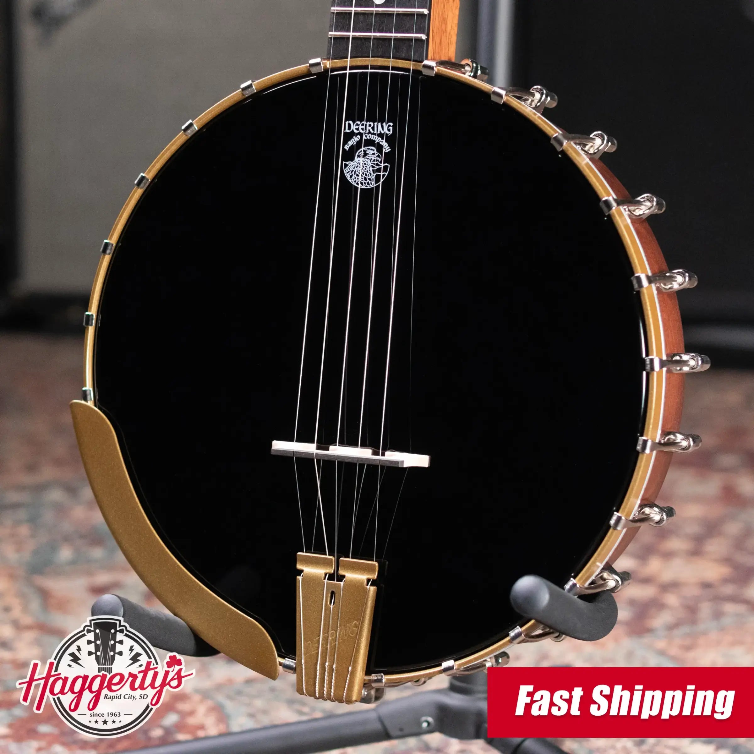 Deering Woodsongs Campfire Long Neck 5-String Banjo with Hardshell Case