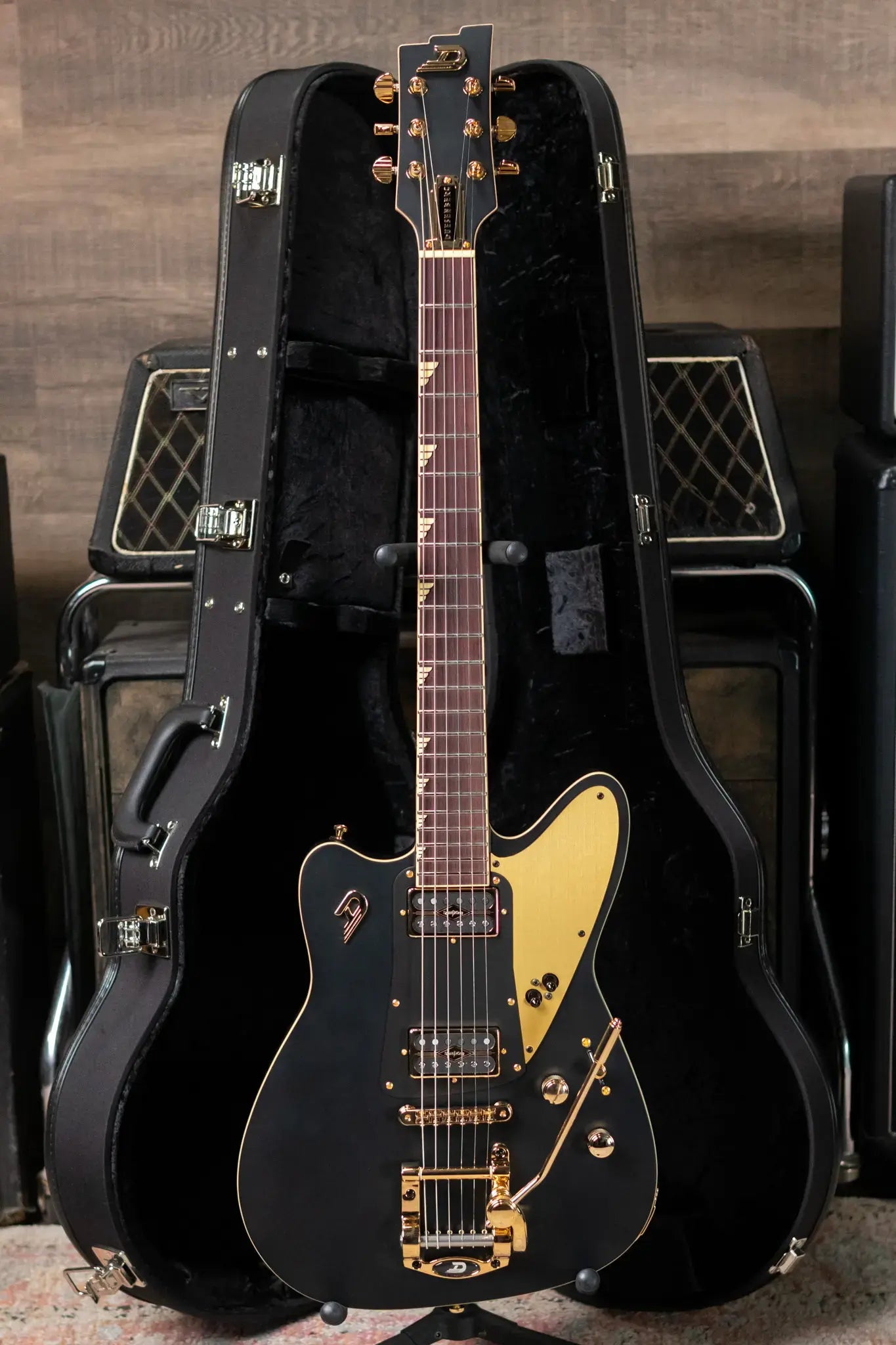 Duesenberg Falken Electric Guitar - Matte Black with Hardshell Case