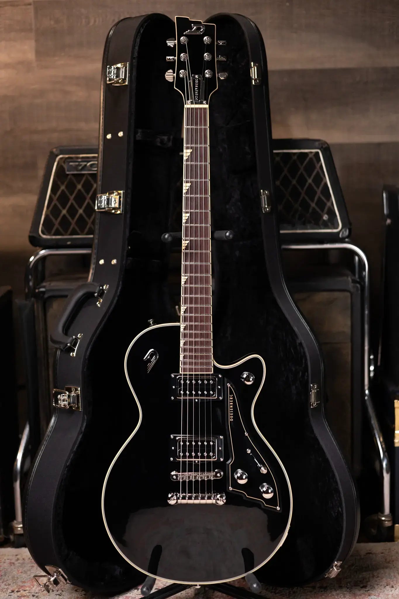 Duesenberg Fantom S Electric Guitar - Black with Hardshell Case