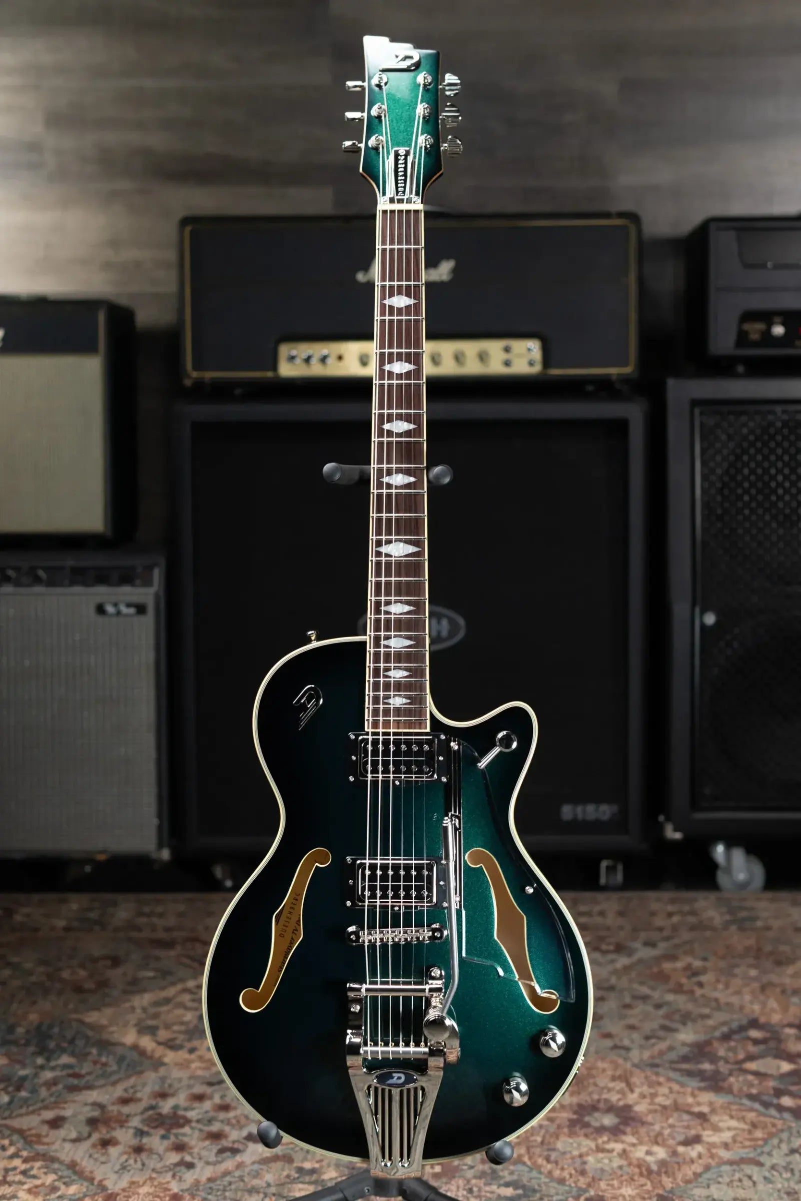 Duesenberg Starplayer TV DLX Semi-Hollow Electric Guitar - Catalina Green Burst with Hardshell Case