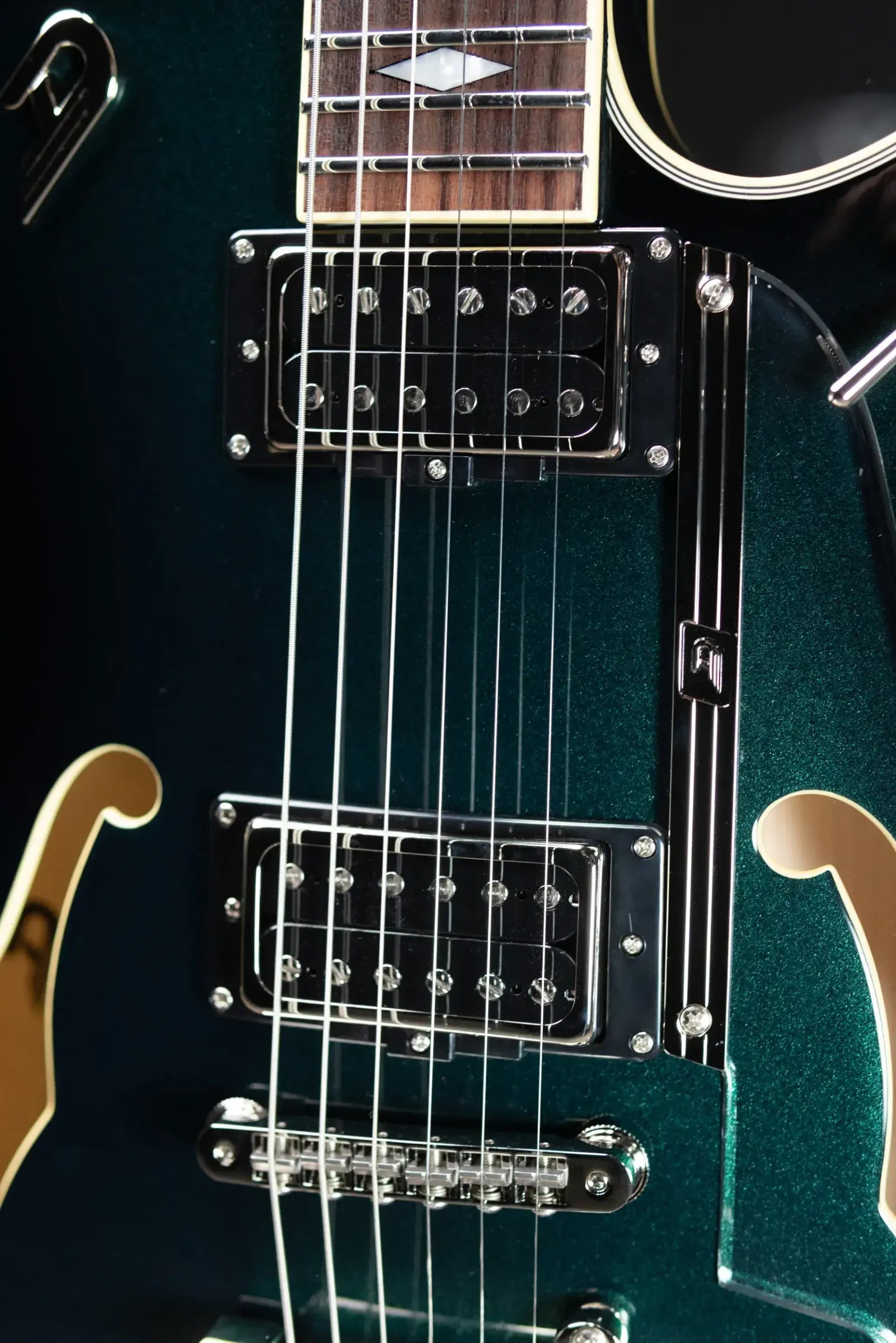 Duesenberg Starplayer TV DLX Semi-Hollow Electric Guitar - Catalina Green Burst with Hardshell Case