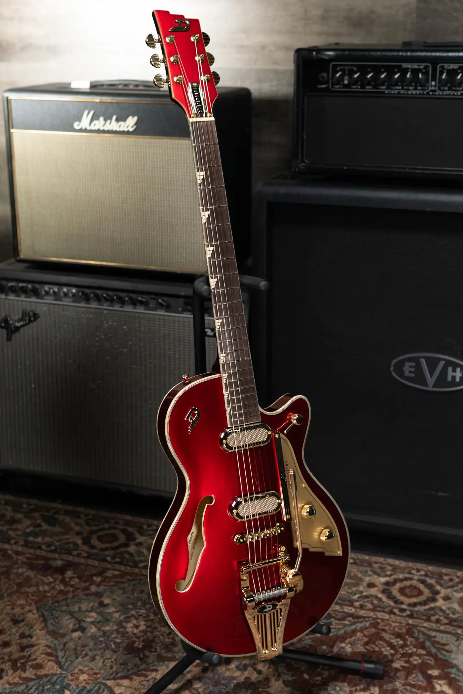 Duesenberg Starplayer TV Phonic Semi-Hollow Electric Guitar - Balboa Pearl Red with Hardshell Case