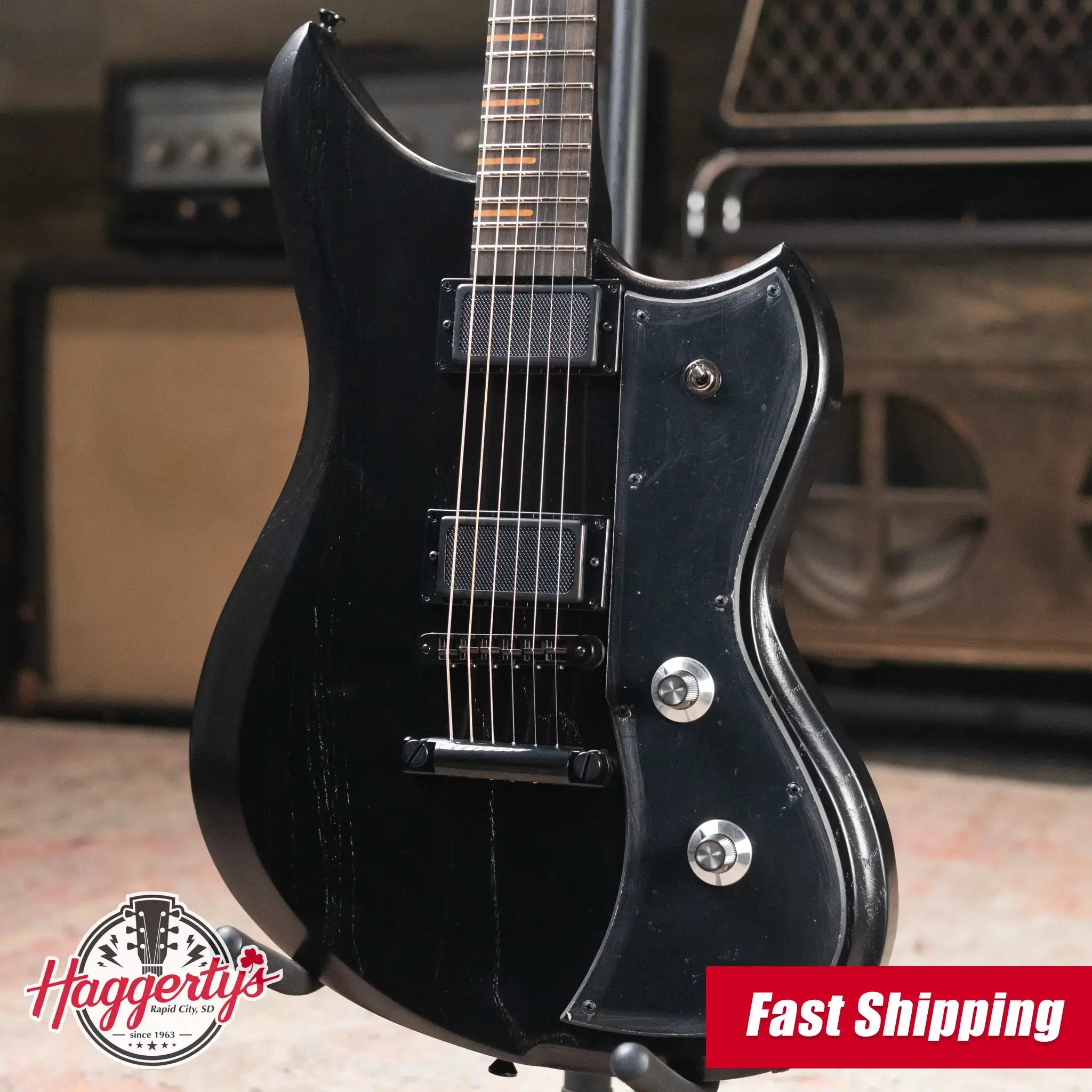 Dunable USA Custom Shop Yeti Electric Guitar - Black with Hardshell Case