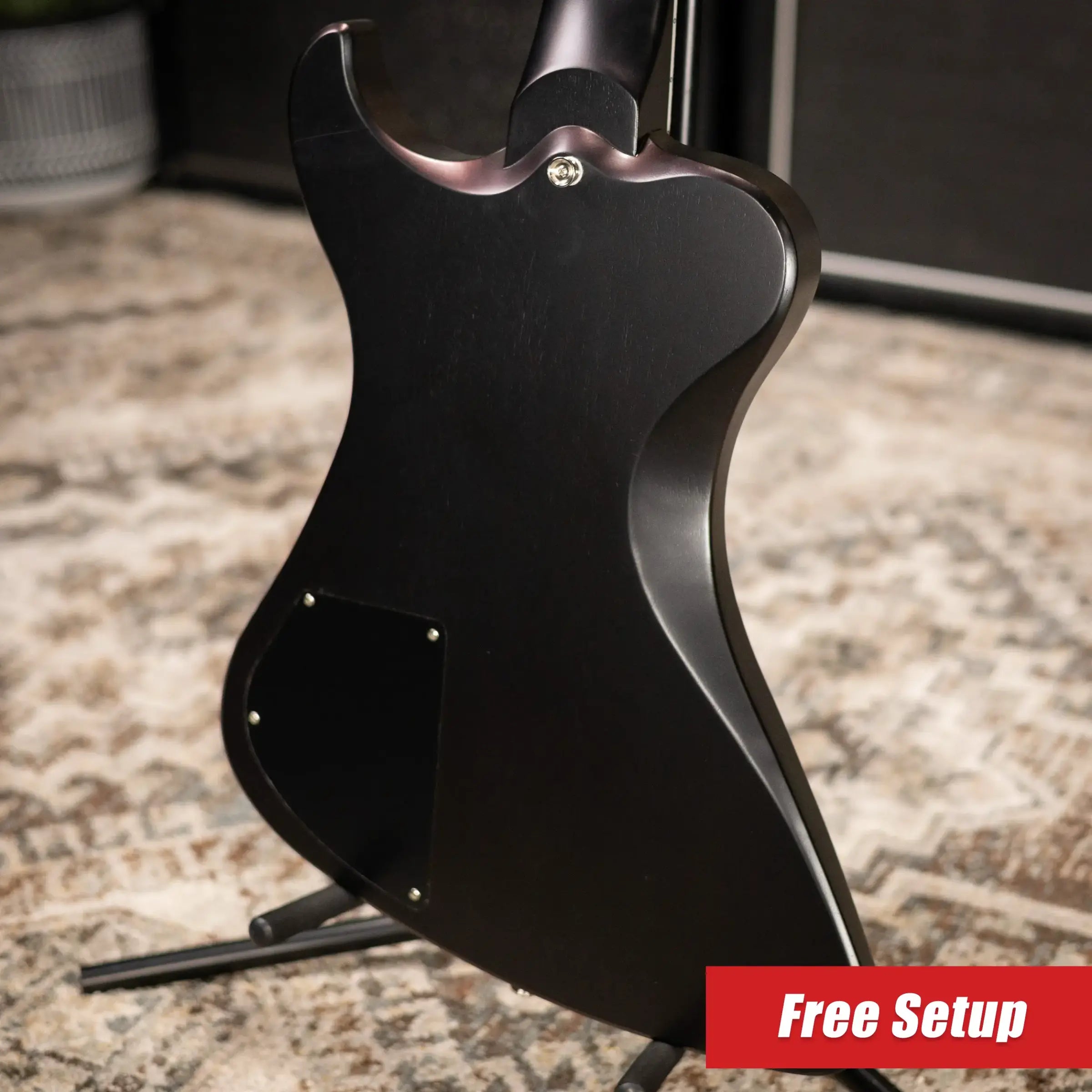 Dunable USA R2 7-String Electric Guitar - Black Red Shift with Hardshell Case