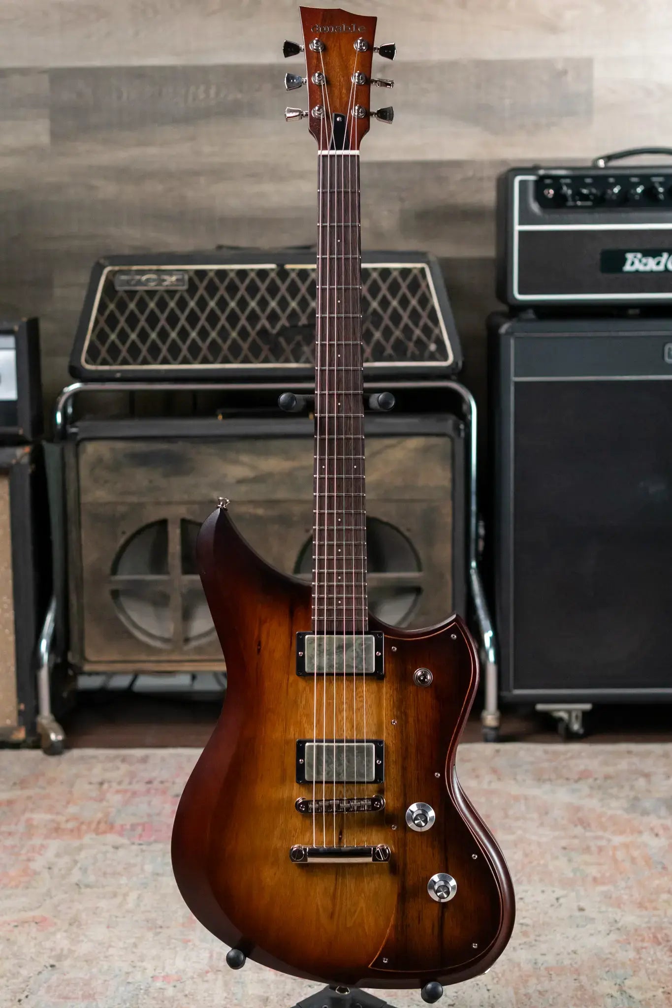 Dunable USA Yeti Electric Guitar - Black Limba Tobacco with Hardshell Case