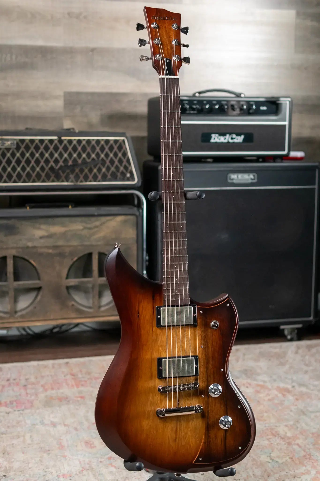 Dunable USA Yeti Electric Guitar - Black Limba Tobacco with Hardshell Case
