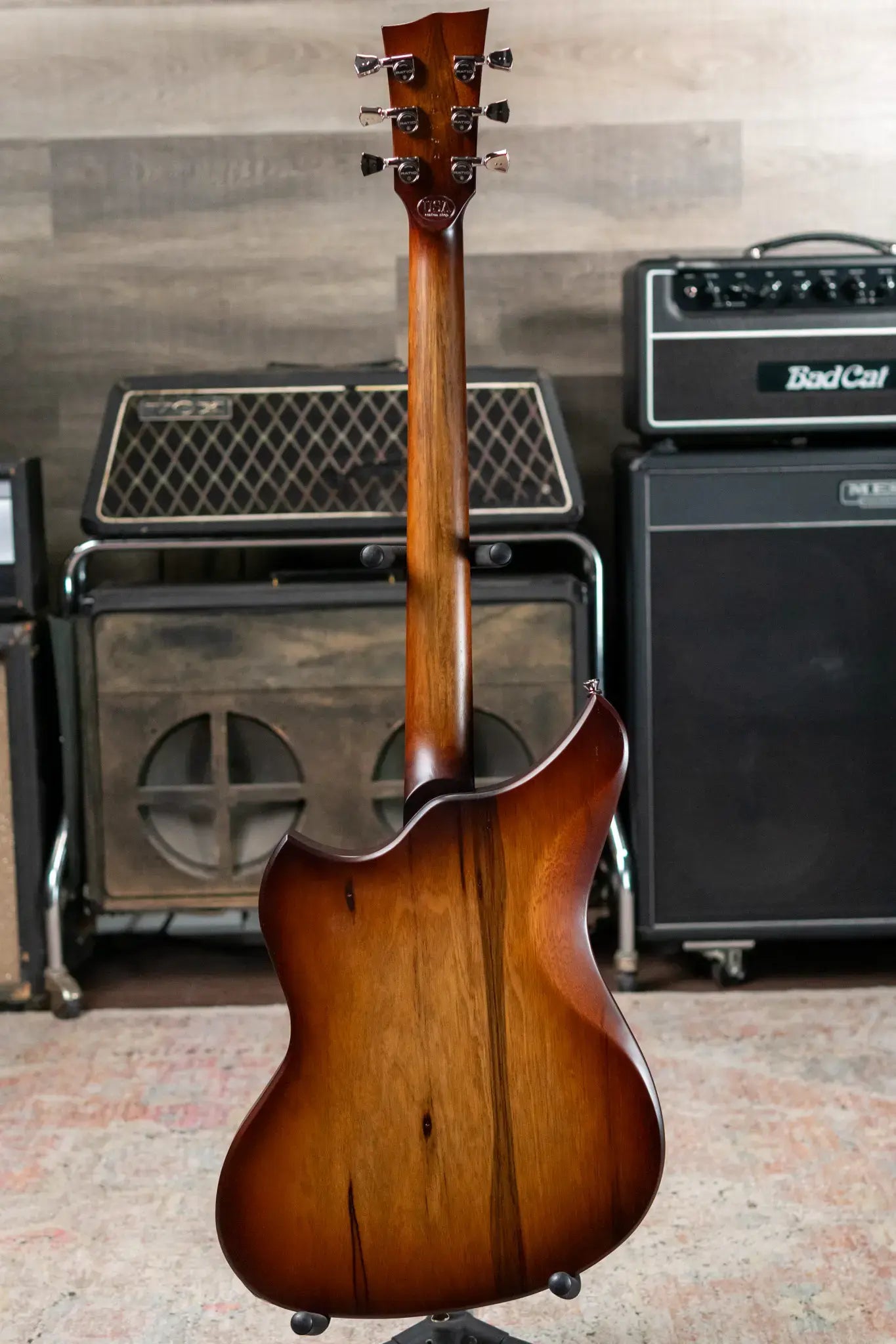 Dunable USA Yeti Electric Guitar - Black Limba Tobacco with Hardshell Case