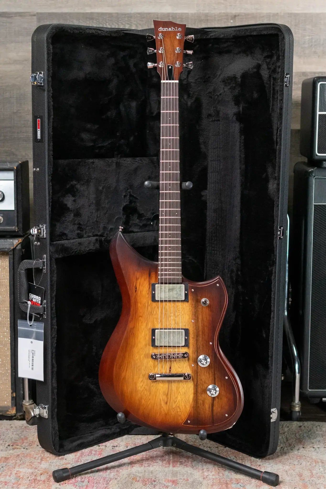 Dunable USA Yeti Electric Guitar - Black Limba Tobacco with Hardshell Case