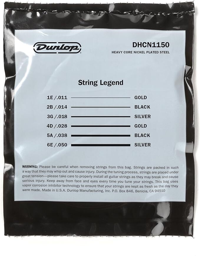 Dunlop DHCN1150 Heavy Core NPS Electric Guitar Strings - .011-.050 Heavier