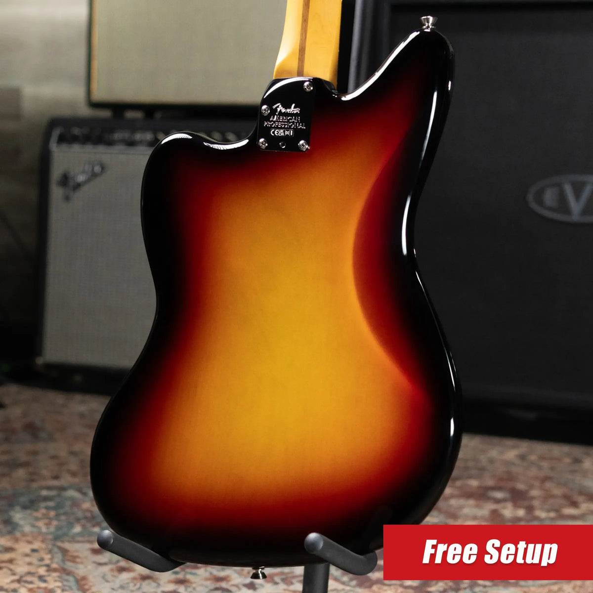 Fender American Professional Jaguar Electric Guitar - 3-Color Sunburst with Hardshell Case