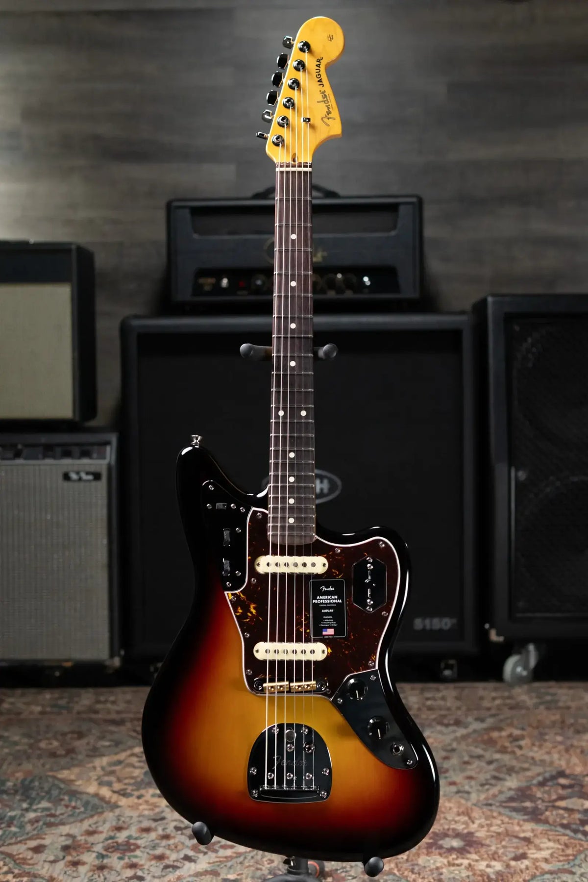 Fender American Professional Jaguar Electric Guitar - 3-Color Sunburst with Hardshell Case