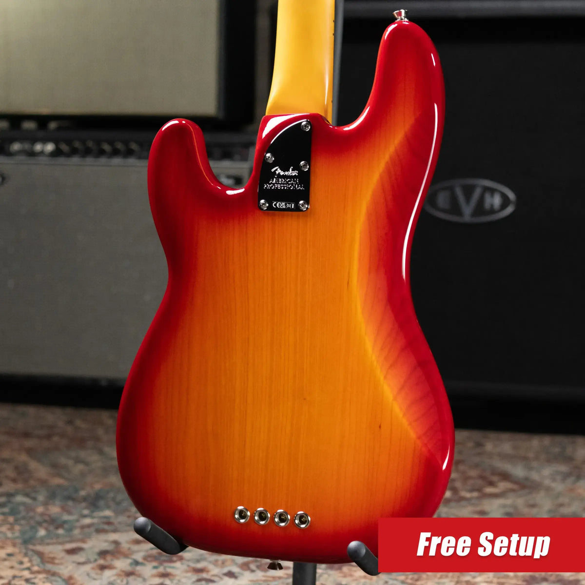 Fender American Professional Precision Bass - Aged Cherry Burst with Hardshell Case