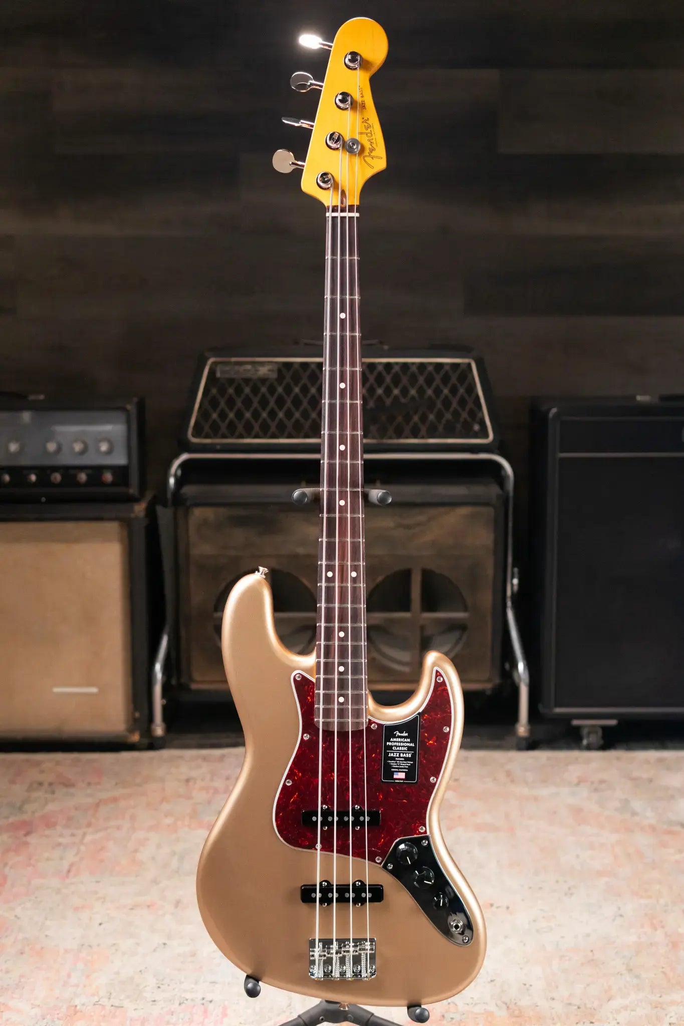 Fender American Professional Classic Jazz Bass - Faded Firemist Gold with Gig Bag