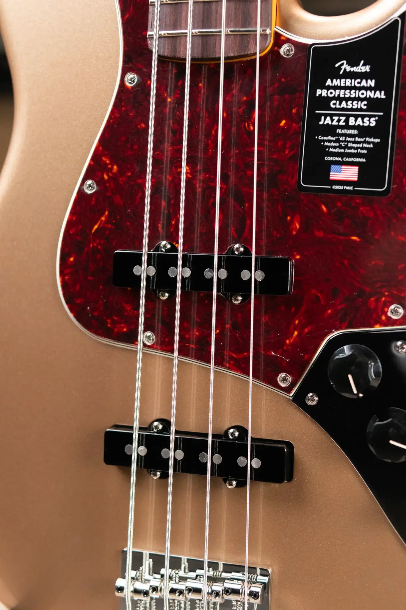 Fender American Professional Classic Jazz Bass - Faded Firemist Gold with Gig Bag