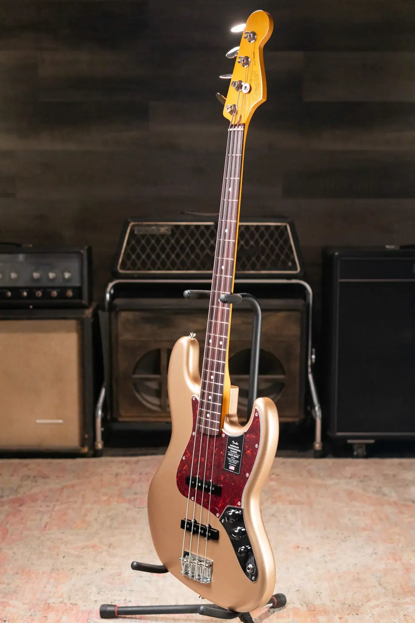 Fender American Professional Classic Jazz Bass - Faded Firemist Gold with Gig Bag