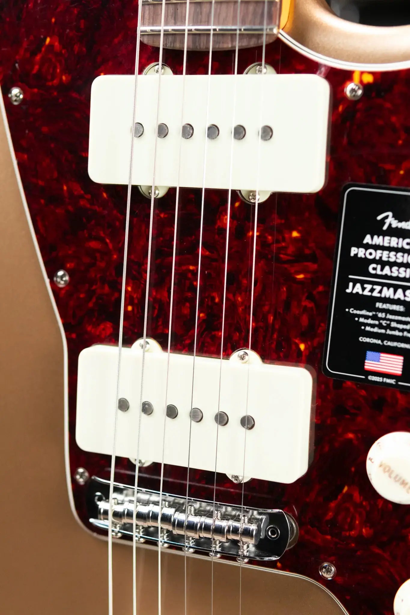 Fender American Professional Classic Jazzmaster Electric Guitar - Faded Firemist Gold with Gig Bag