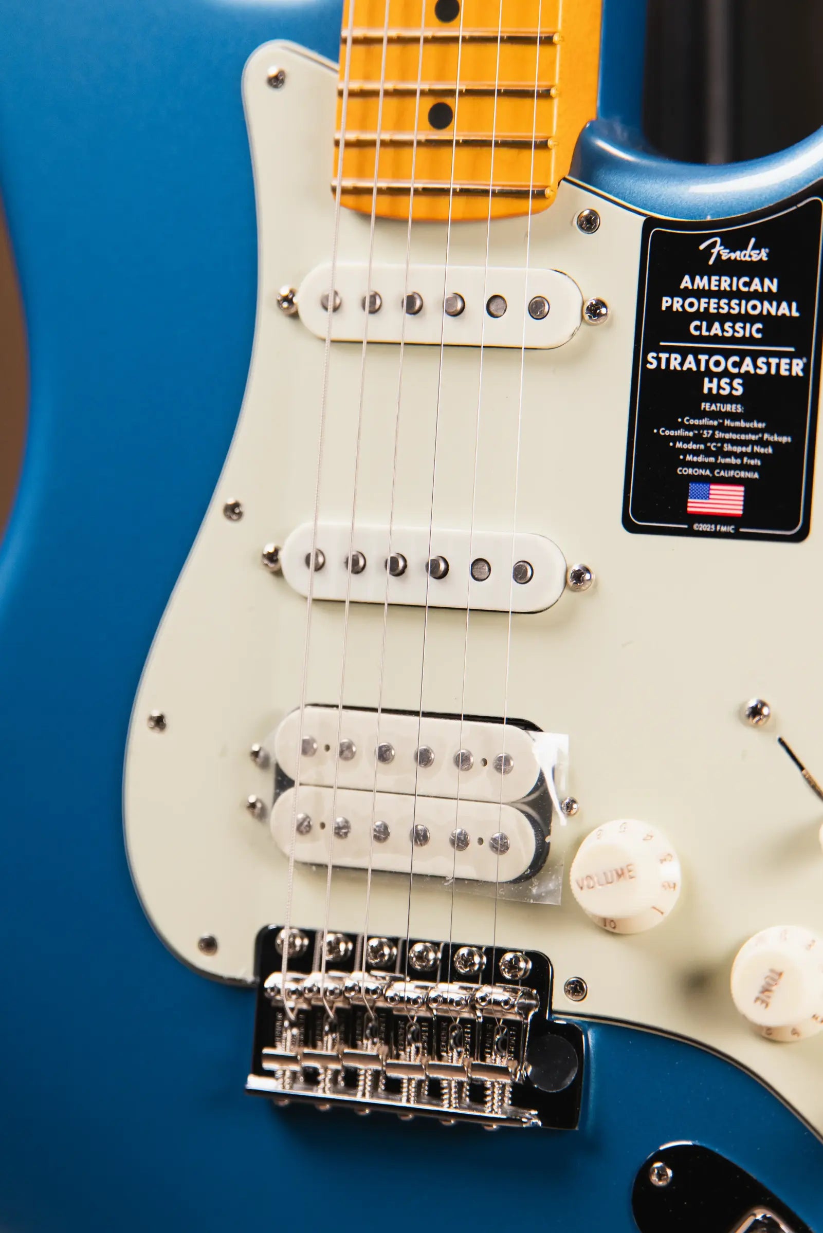 Fender American Professional Classic Stratocaster HSS Electric Guitar - Faded Lake Placid Blue with Gig Bag