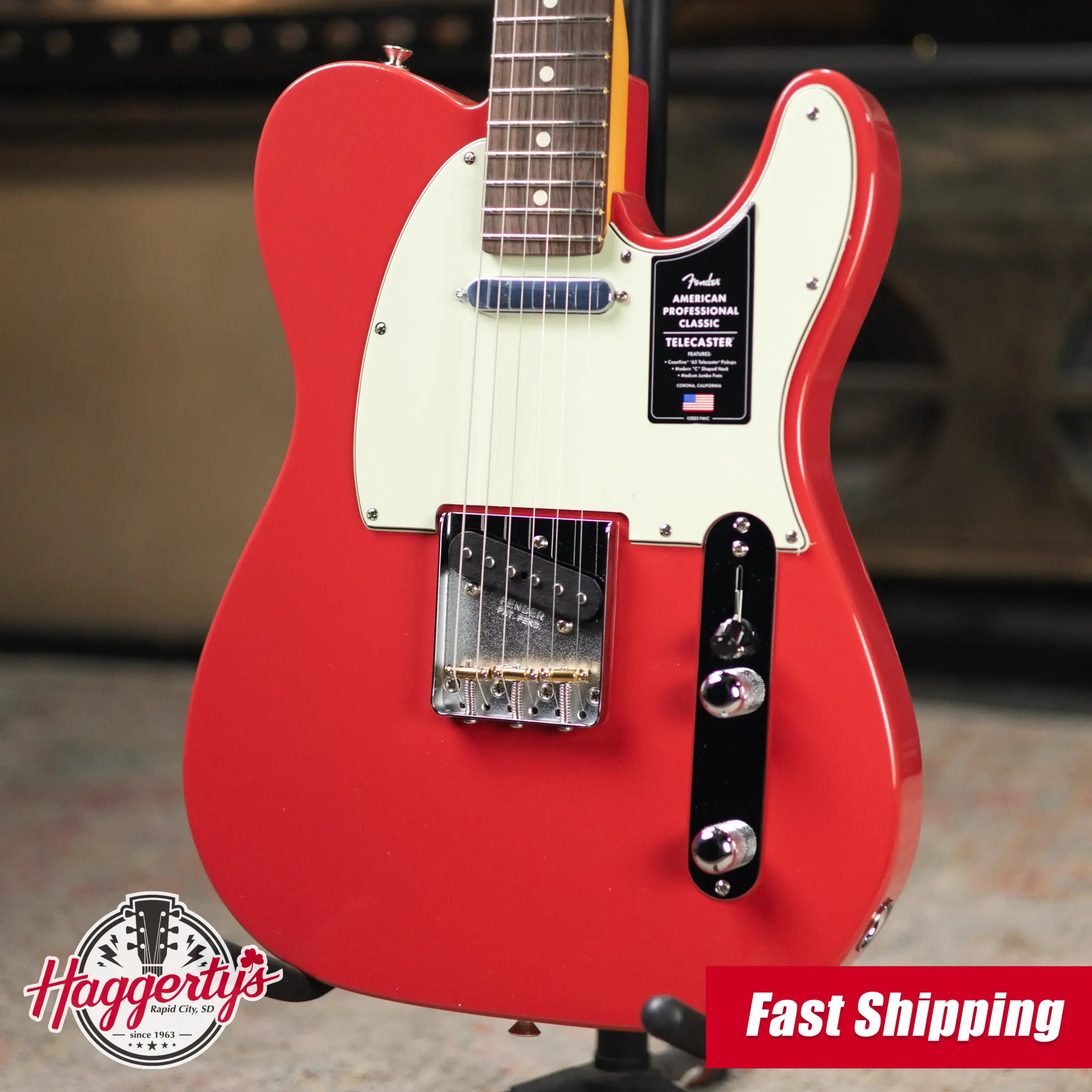 Fender American Professional Classic Telecaster Electric Guitar - Faded Dakota Red with Gig Bag