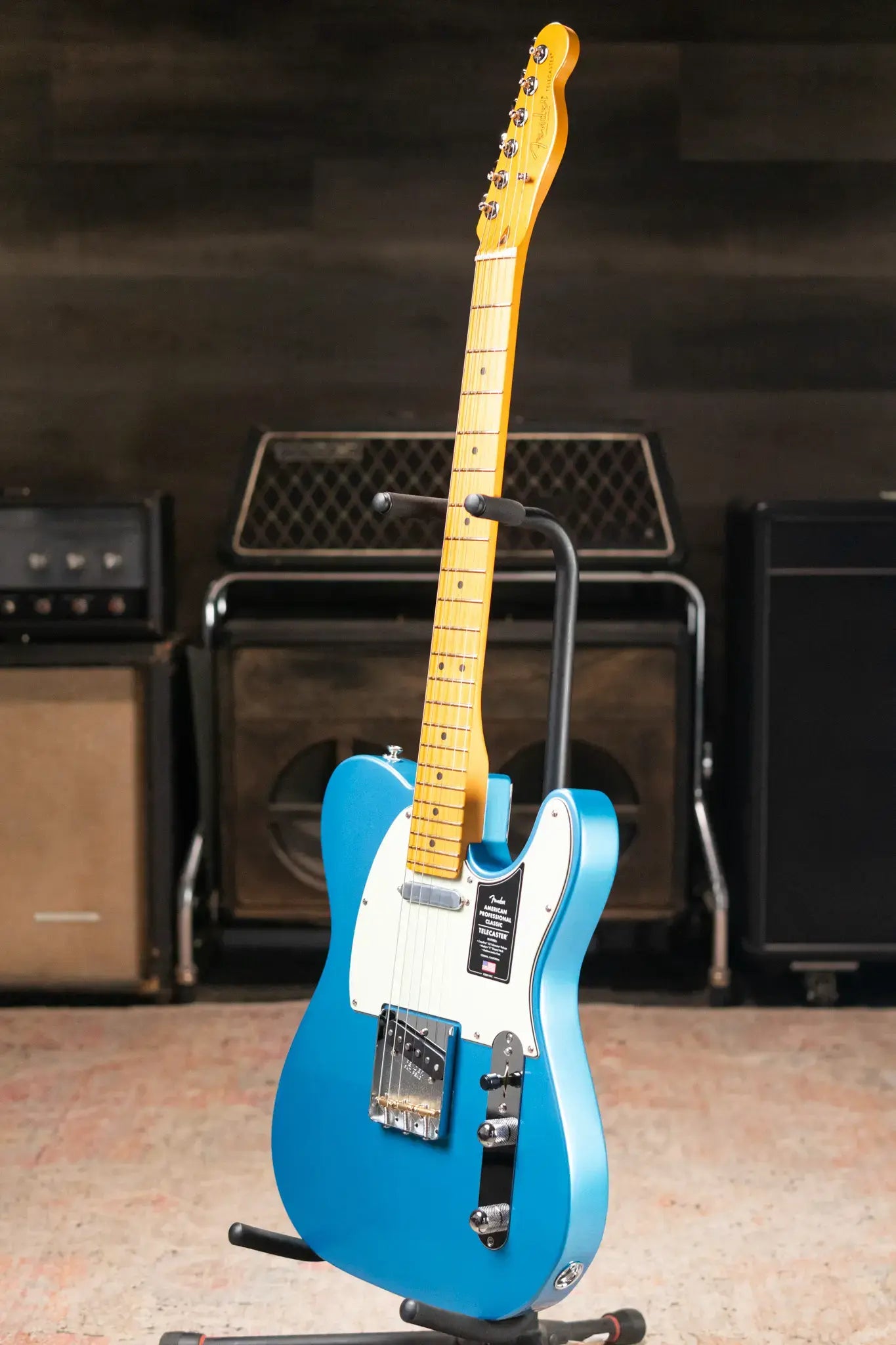 Fender American Professional Classic Telecaster Electric Guitar - Faded Lake Placid Blue with Gig Bag