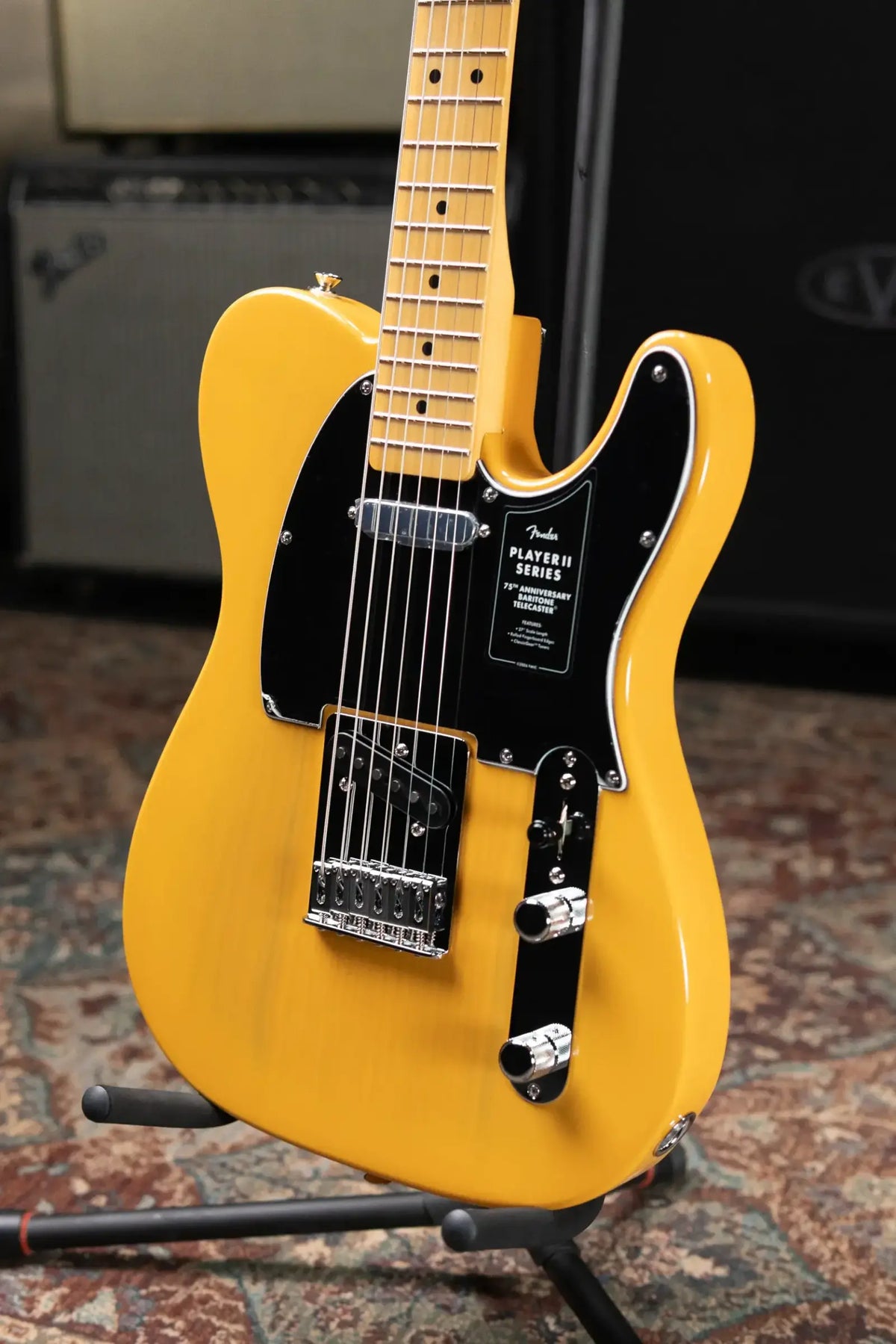 Fender 75th Anniversary Player II Baritone Telecaster Electric Guitar - Butterscotch Blonde