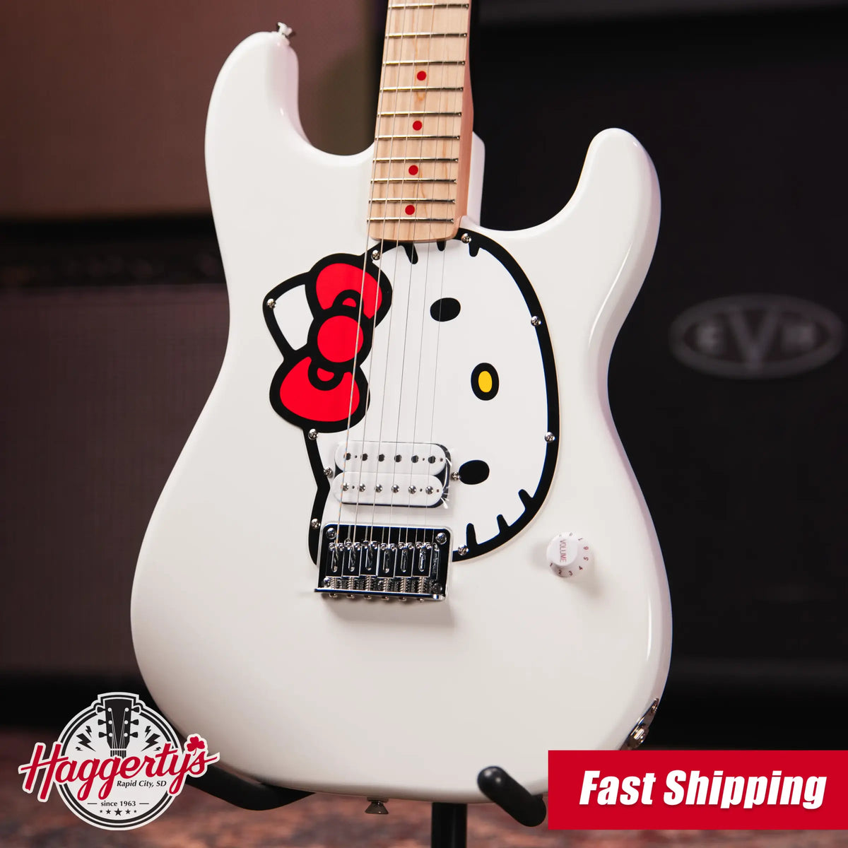 Squier Fender X Hello Kitty White Stratocaster with Gig Bag - Display Model