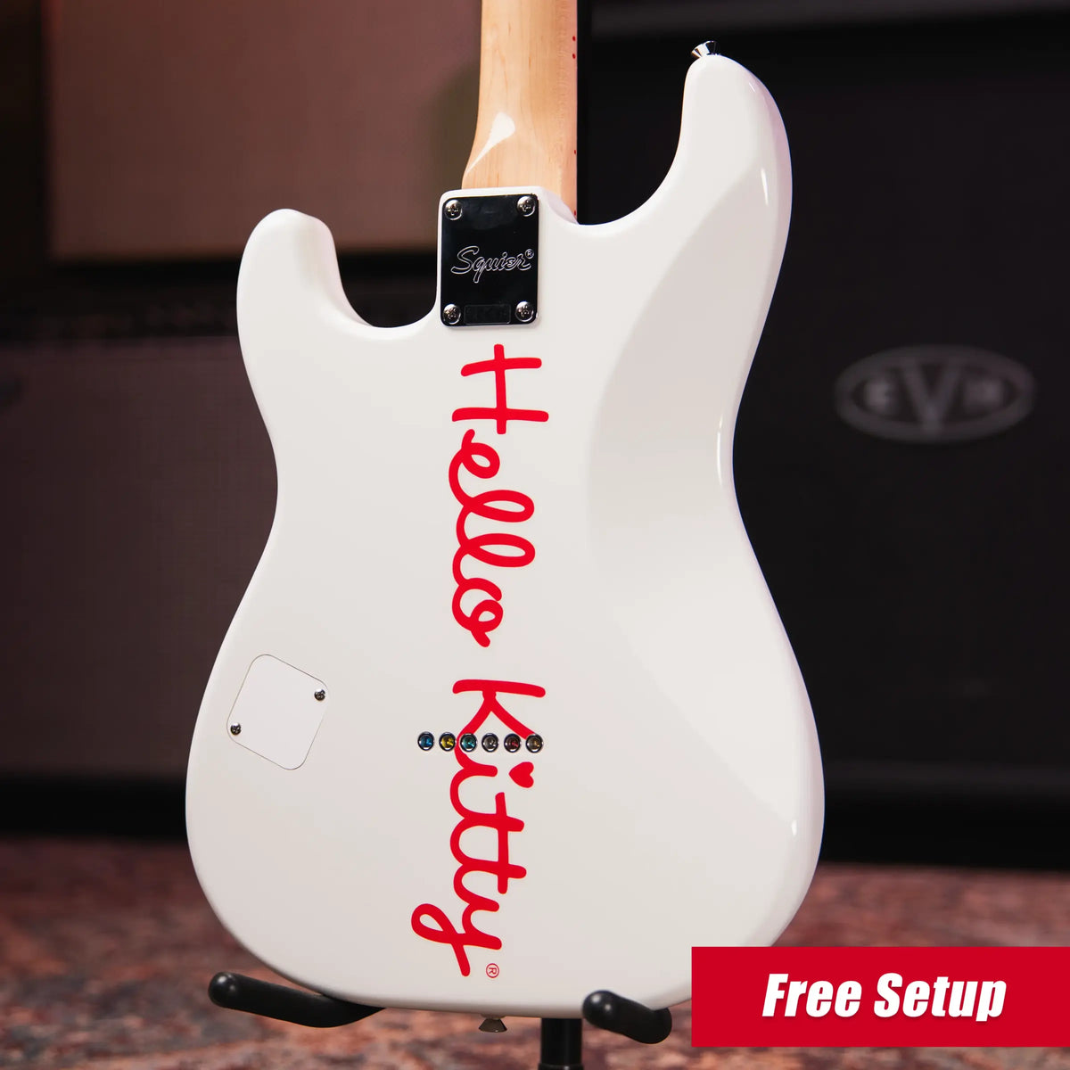 Squier Fender X Hello Kitty White Stratocaster with Gig Bag - Display Model