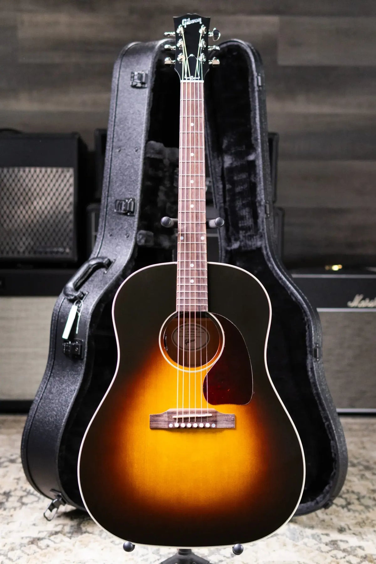 Gibson J-45 Standard HiFi DNA Acoustic/Electric Guitar - Vintage Sunburst with Hardshell Case
