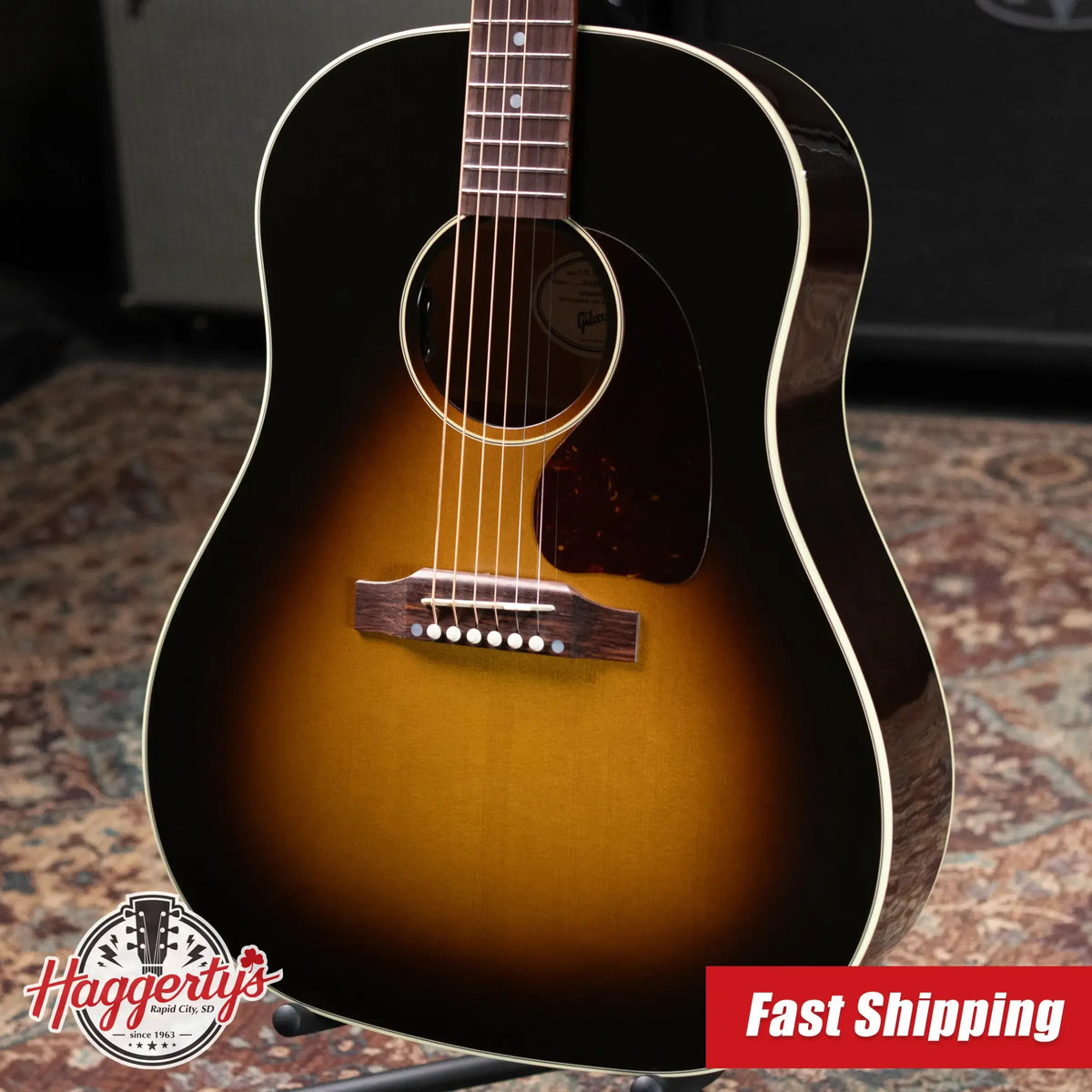 Gibson J-45 Standard HiFi DNA Acoustic/Electric Guitar - Vintage Sunburst with Hardshell Case
