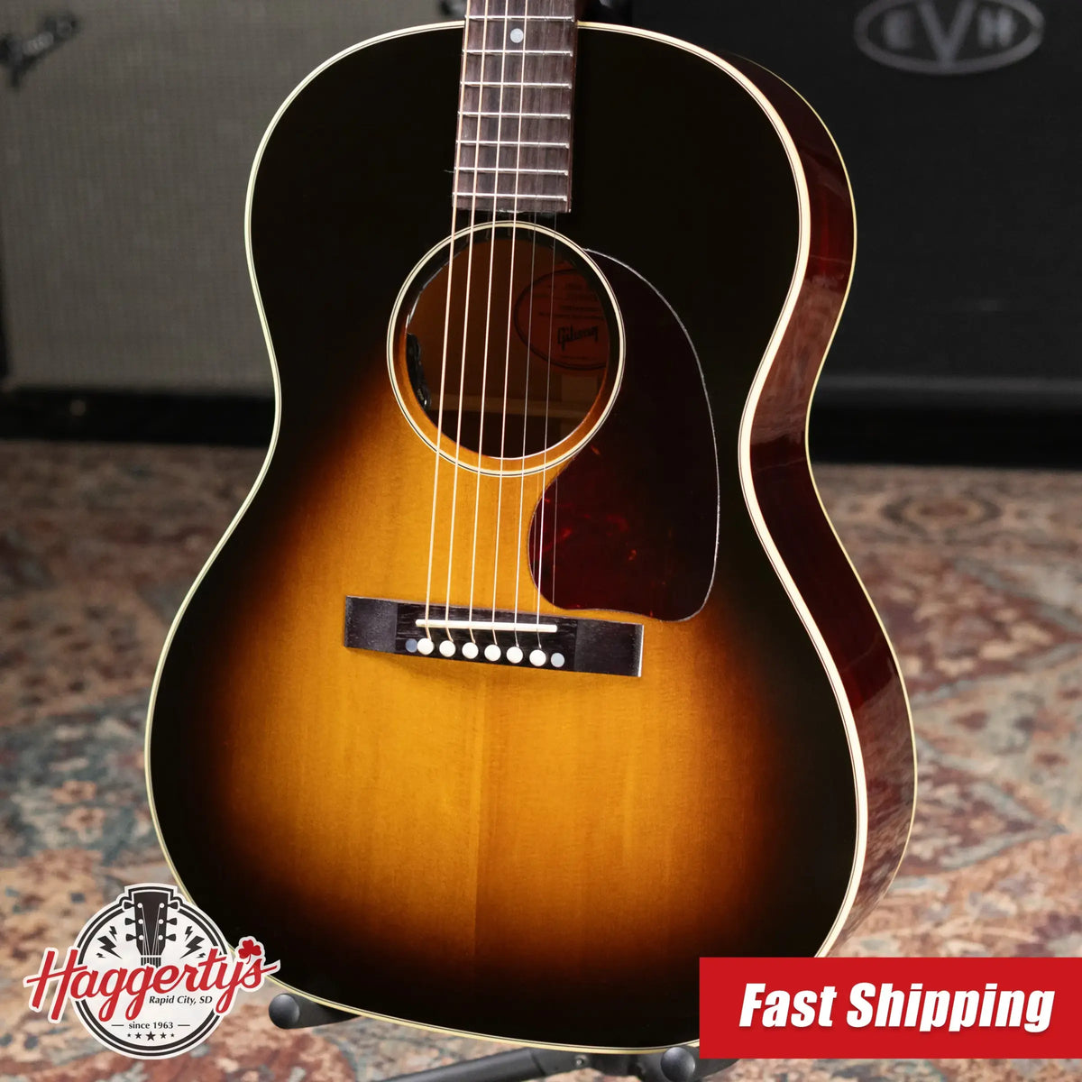 Gibson LG-2 50s Original HiFi DNA Acoustic/Electric Guitar - Vintage Sunburst with Hardshell Case
