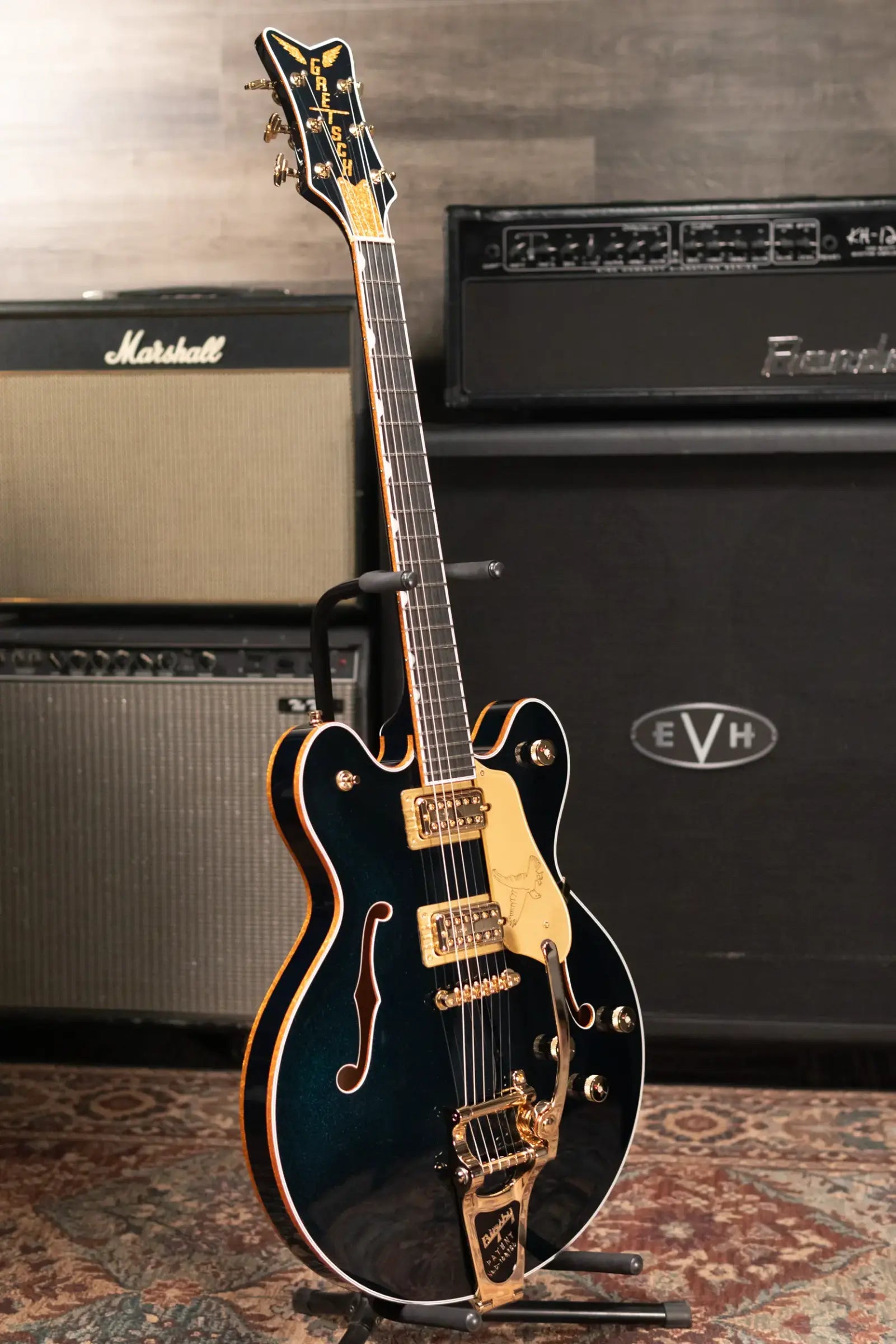 Gretsch Falcon Center Block LTD Electric Guitar with String-Thru Bigsby - Midnight Sapphire with Hardshell Case