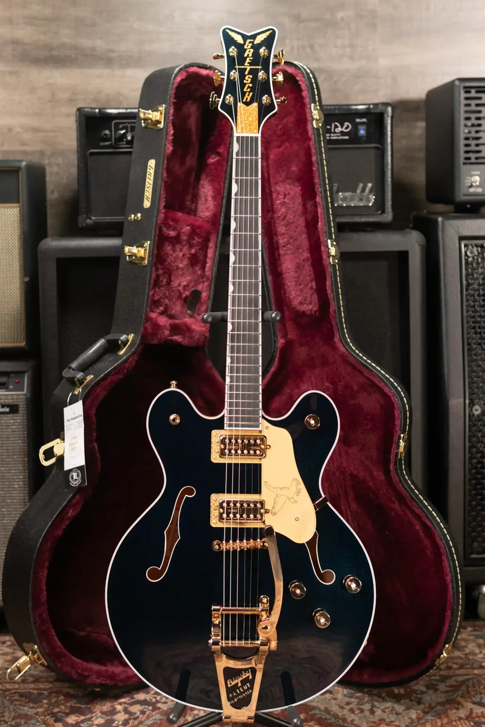 Gretsch Falcon Center Block LTD Electric Guitar with String-Thru Bigsby - Midnight Sapphire with Hardshell Case