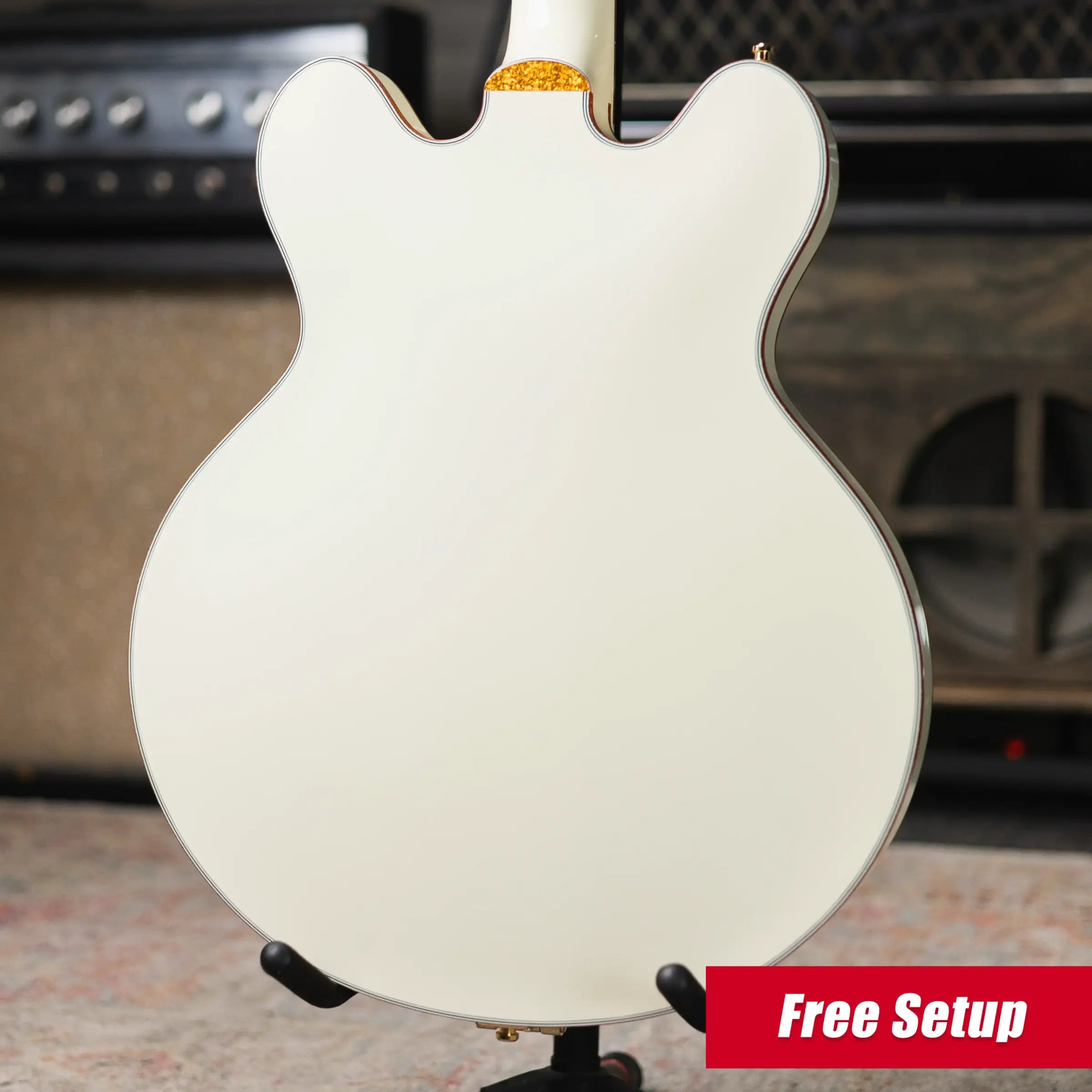 Gretsch Falcon Center Block LTD with String-Thru Bigsby Electric Guitar - Vintage White with Hardshell Case