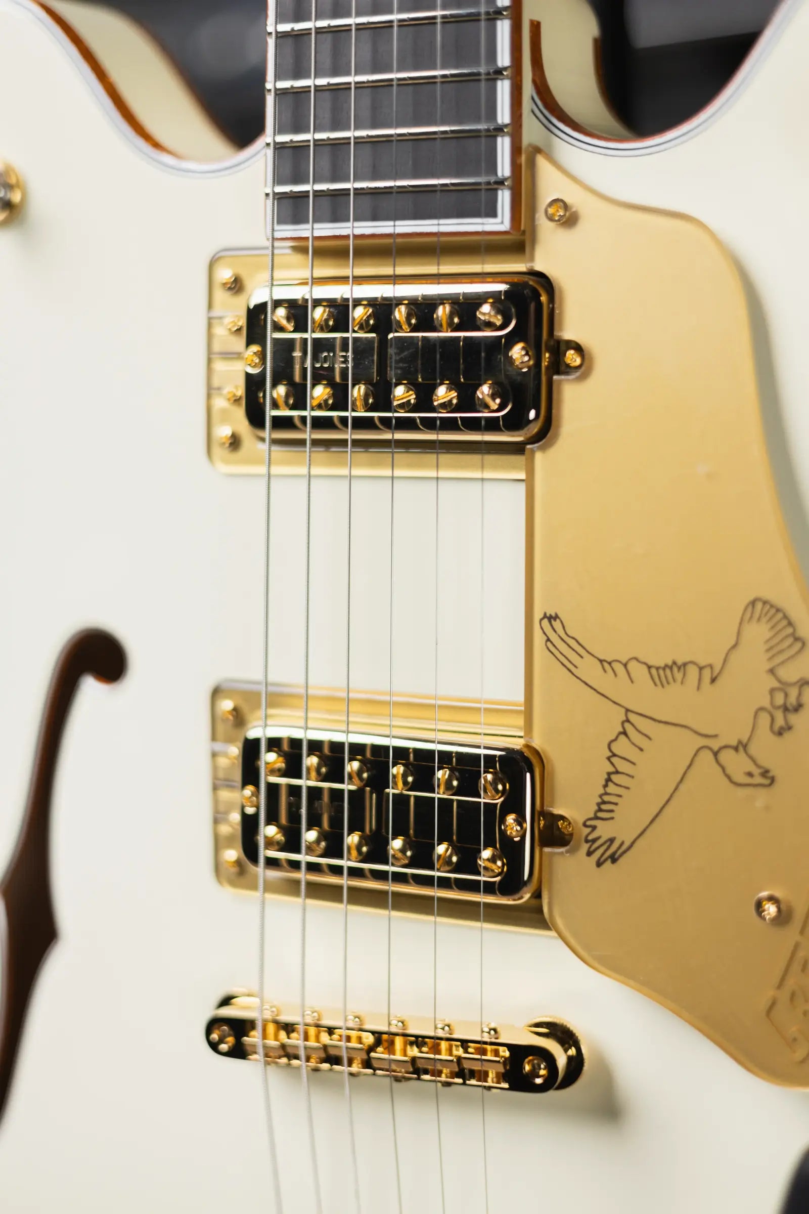 Gretsch Falcon Center Block LTD with String-Thru Bigsby Electric Guitar - Vintage White with Hardshell Case