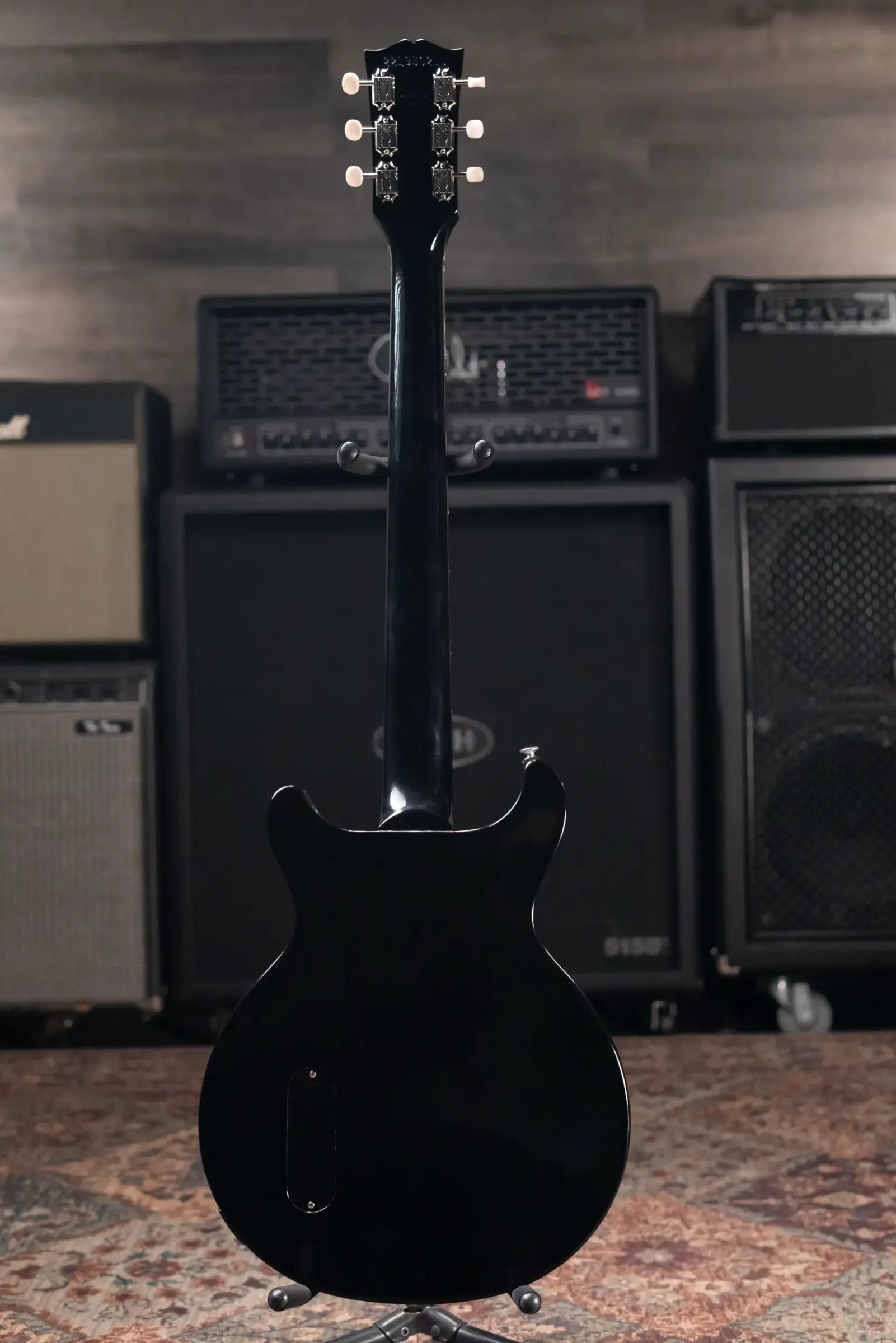 Gibson Les Paul Junior Double Cut Electric Guitar - Ebony with Hardshell Case