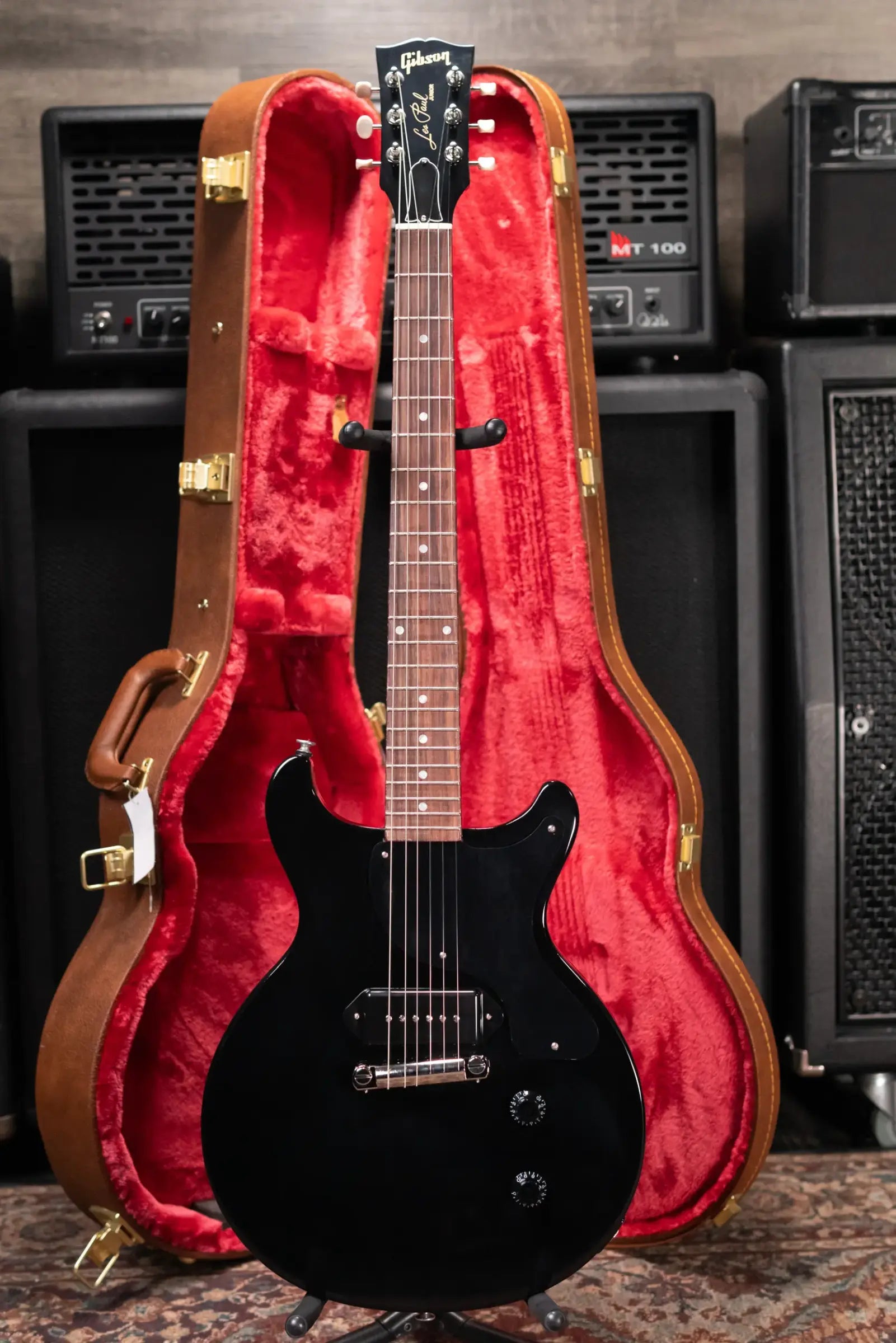 Gibson Les Paul Junior Double Cut Electric Guitar - Ebony with Hardshell Case