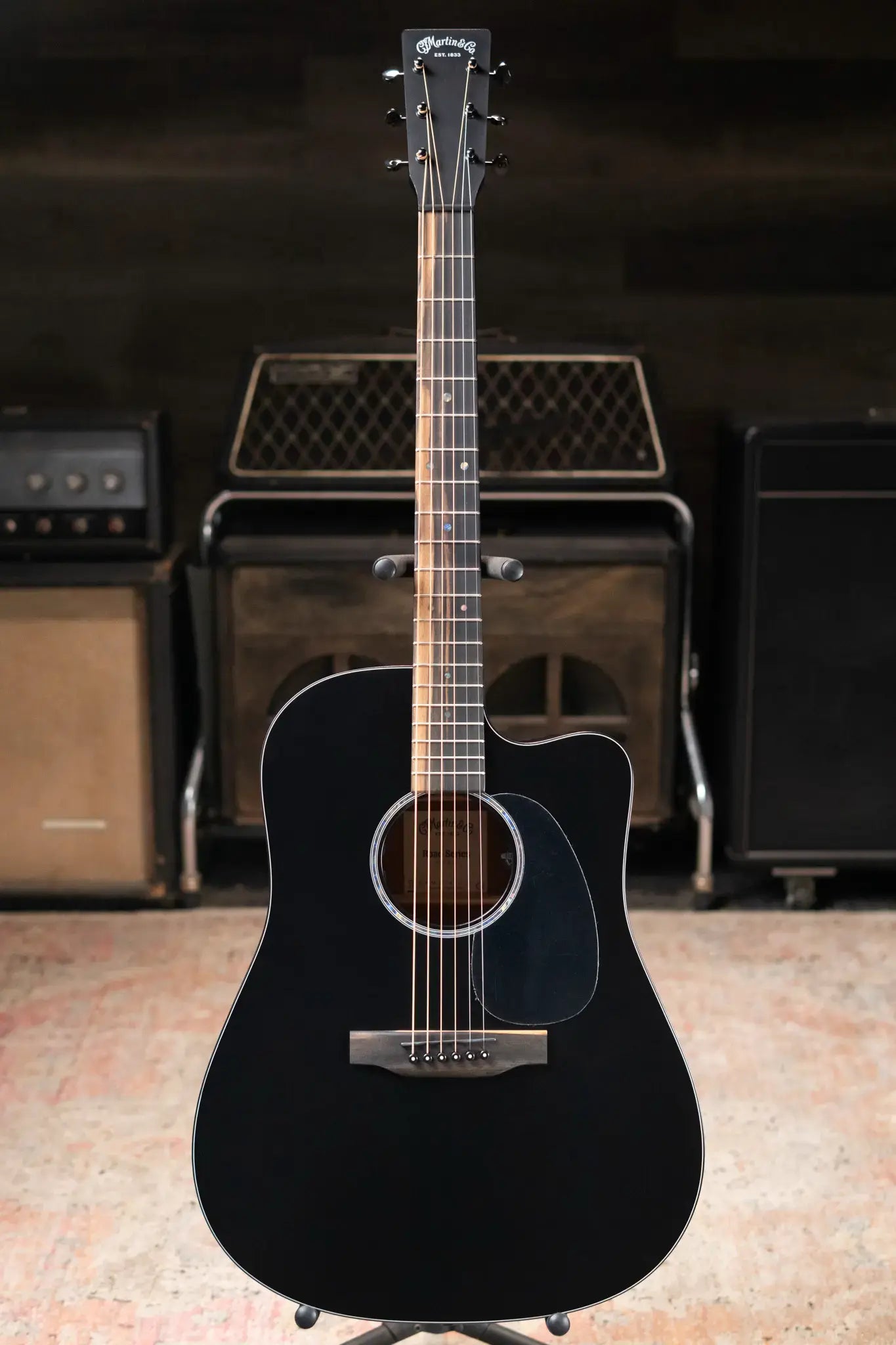 Martin DC-10E Modern Dreadnought Acoustic/Electric Guitar - Black with Gig Bag