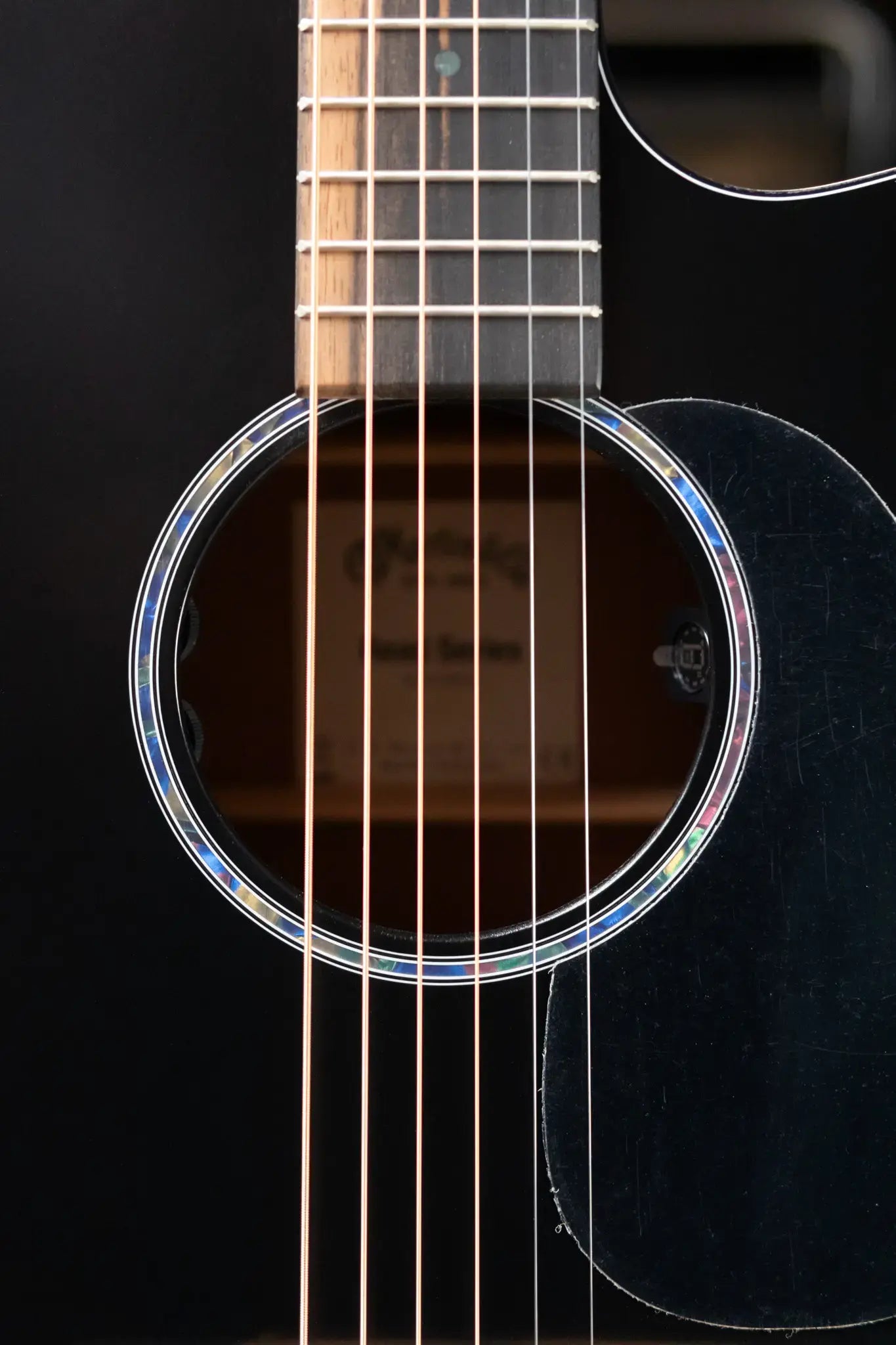 Martin DC-10E Modern Dreadnought Acoustic/Electric Guitar - Black with Gig Bag