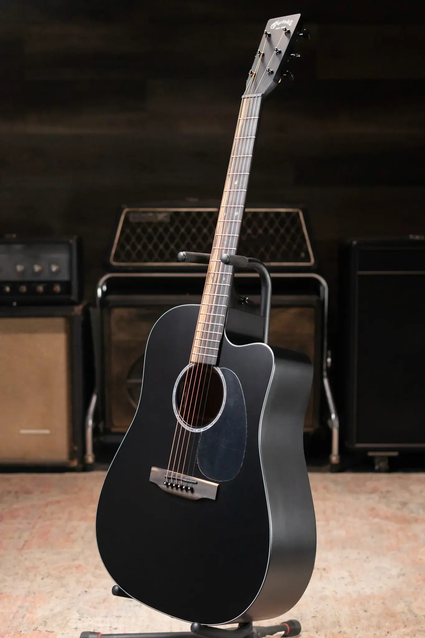 Martin DC-10E Modern Dreadnought Acoustic/Electric Guitar - Black with Gig Bag