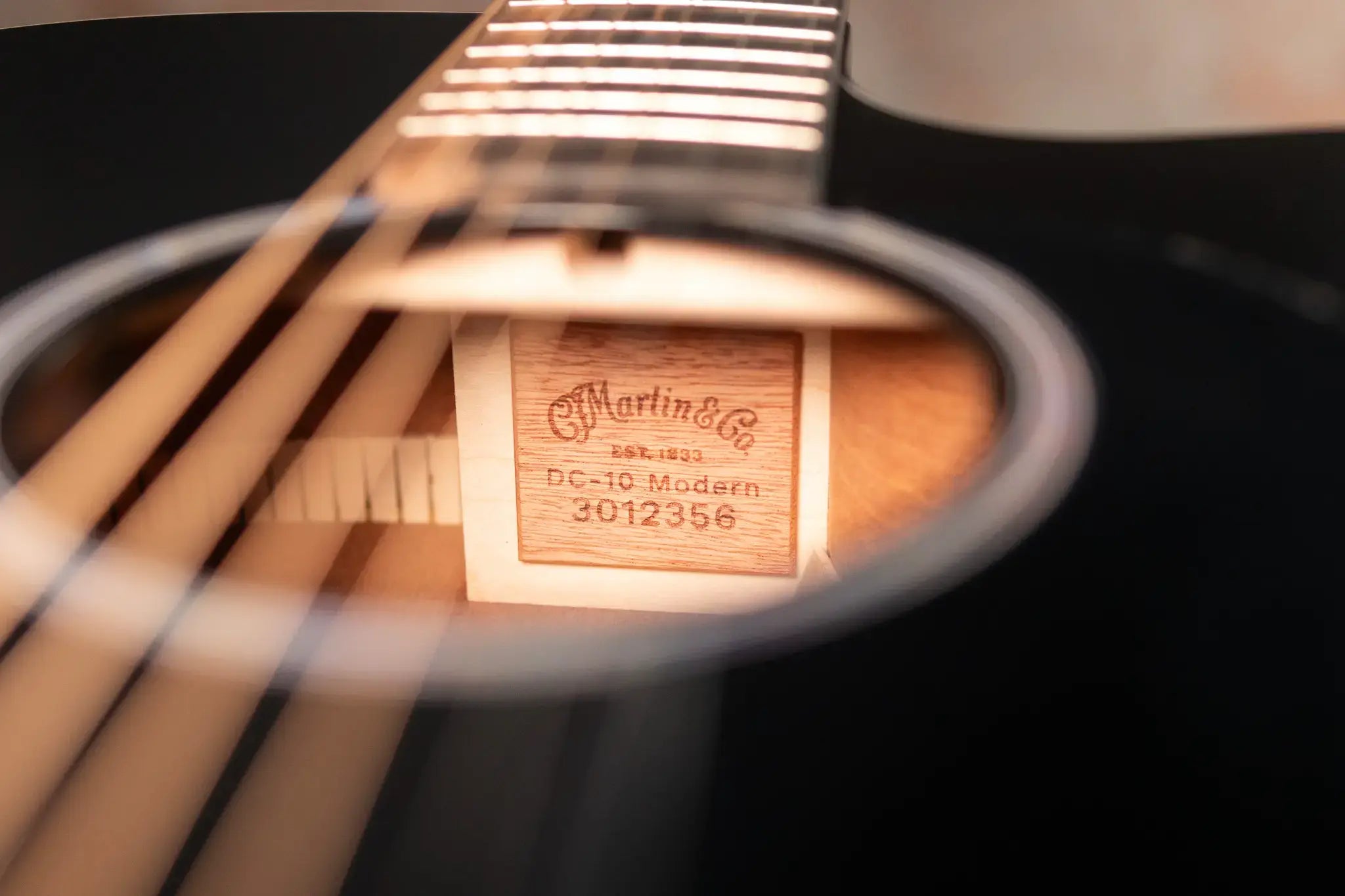 Martin DC-10E Modern Dreadnought Acoustic/Electric Guitar - Black with Gig Bag