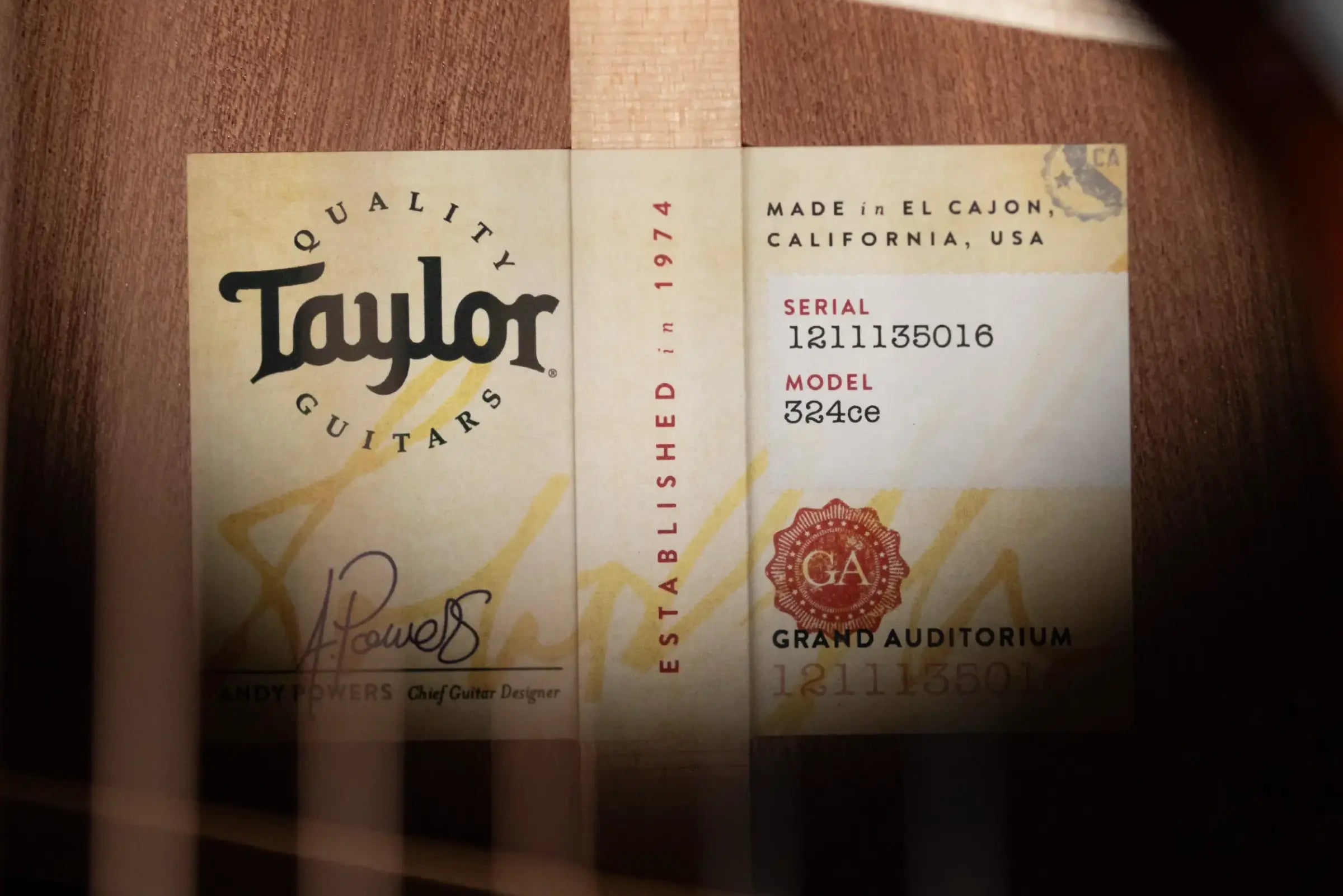 Taylor Next Generation 324ce Grand Auditorium Acoustic/Electric Guitar - Shaded Edgeburst with Hardshell Case