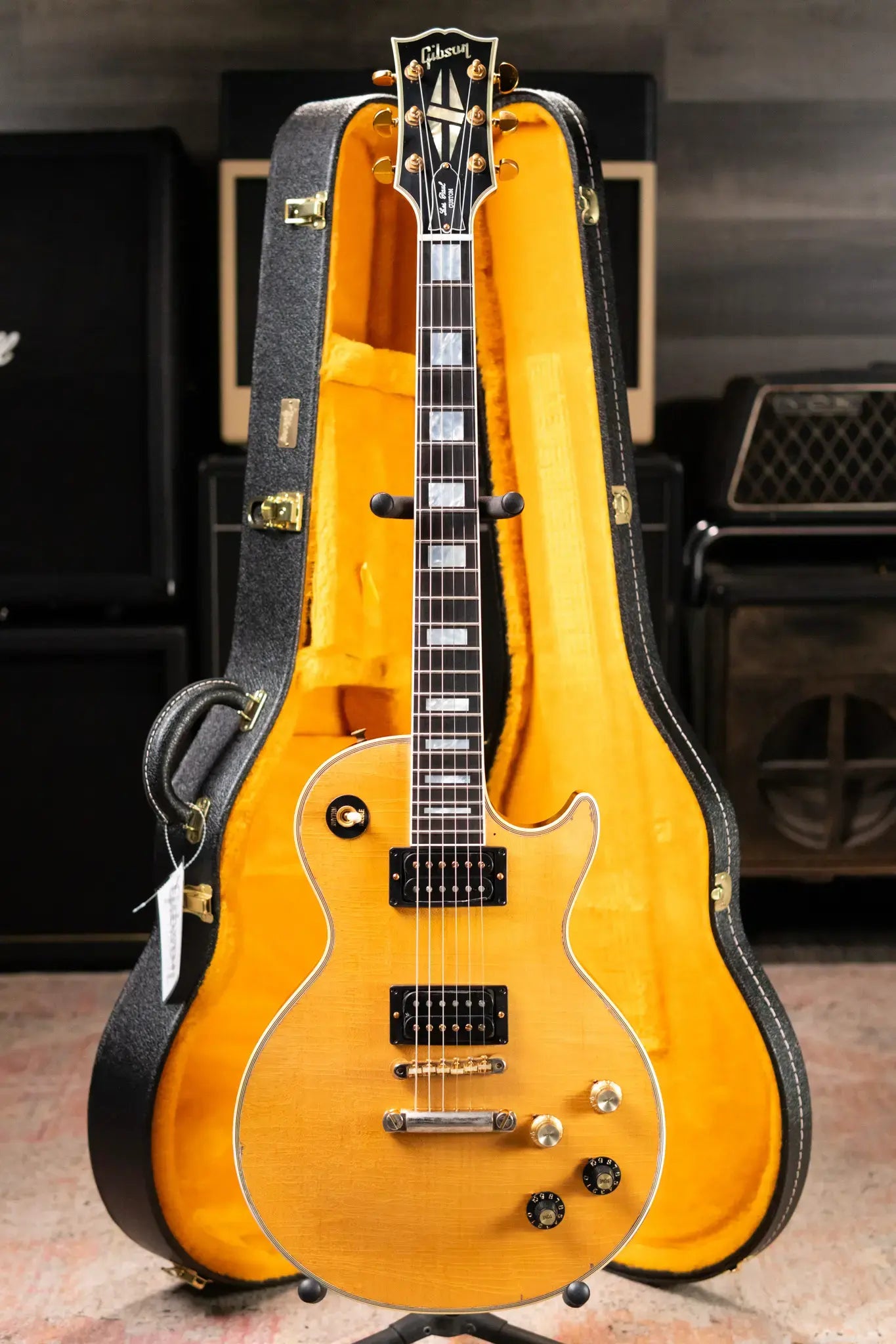 Gibson Custom Shop 1968 Les Paul Custom Mick Ronson Signature Murphy Lab Light Aged Electric Guitar - Antique Natural with Hardshell Case