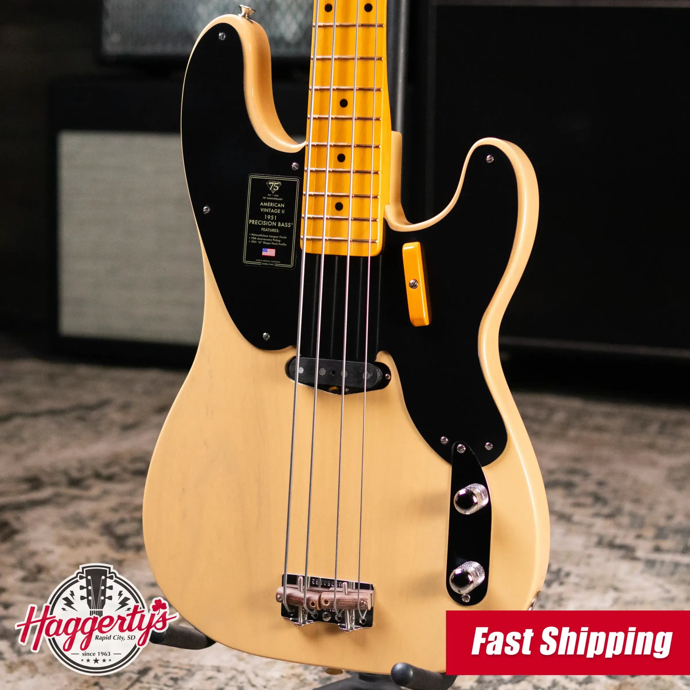 Fender 75th Anniversary American Vintage II 1951 Precision Bass - Butterscotch Blonde with Hardshell Case