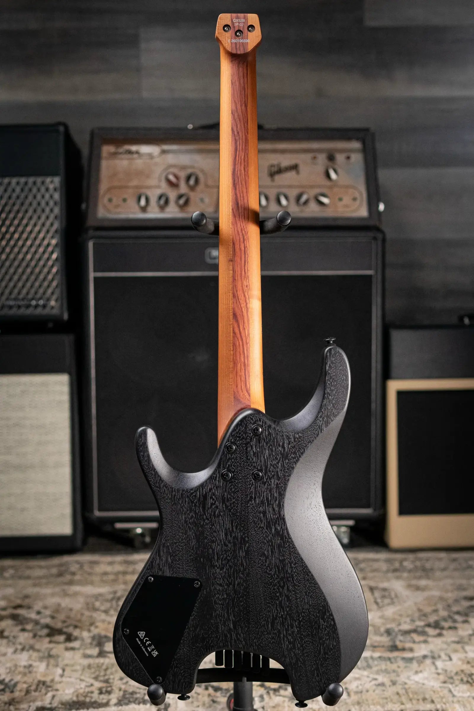 Ibanez QX52B Headless Electric Guitar - Weathered Black with Gig Bag