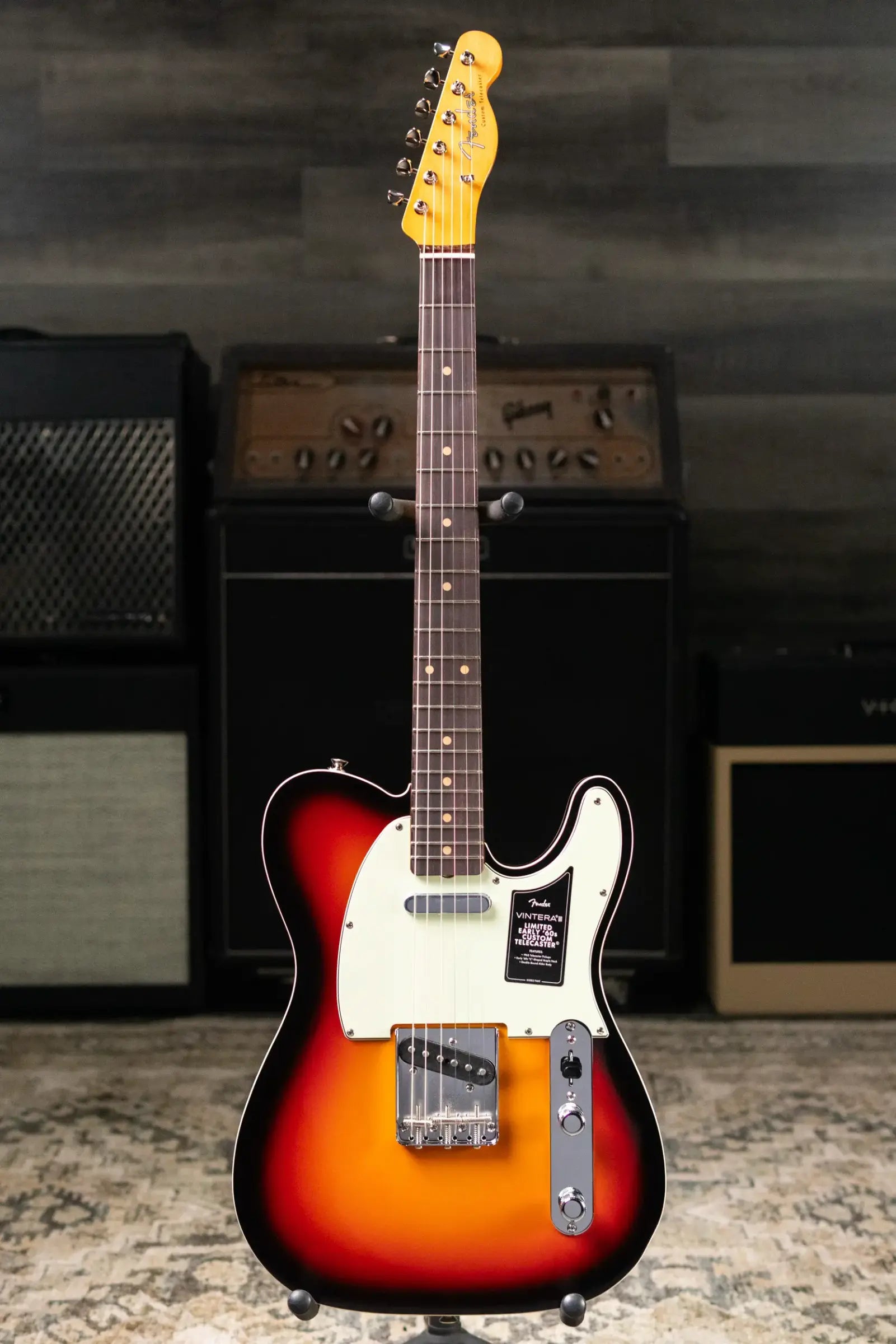 Fender Limited Edition Vintera III Early '60s Custom Telecaster Electric Guitar - 3-Color Sunburst with Gig Bag