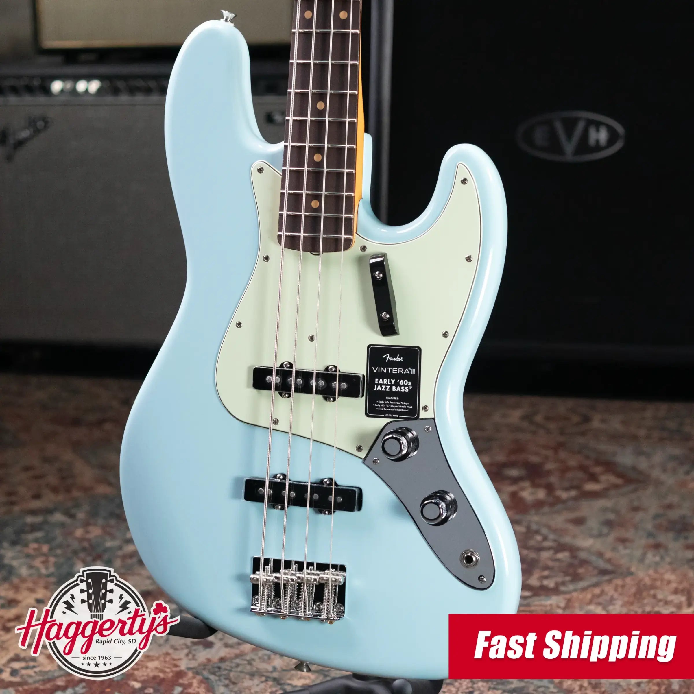 Fender Vintera III Early '60s Jazz Bass - Sonic Blue with Gig Bag
